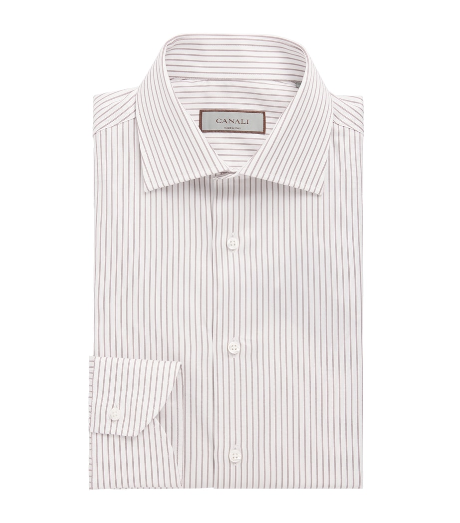 Canali Mens Cotton Stripe Shirt Image 1