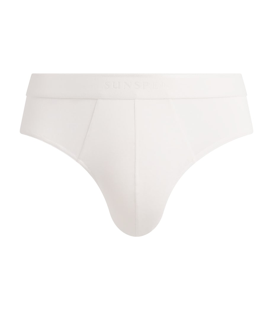 Tencel-Blend Stretch Briefs WHAA - WHITE Image 1