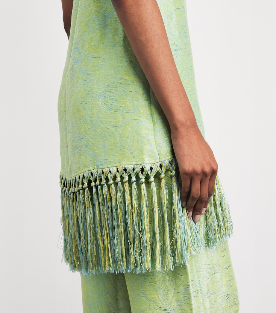 Linen-Blend Palermo Psychedelia Mini Dress APPLE Image 6