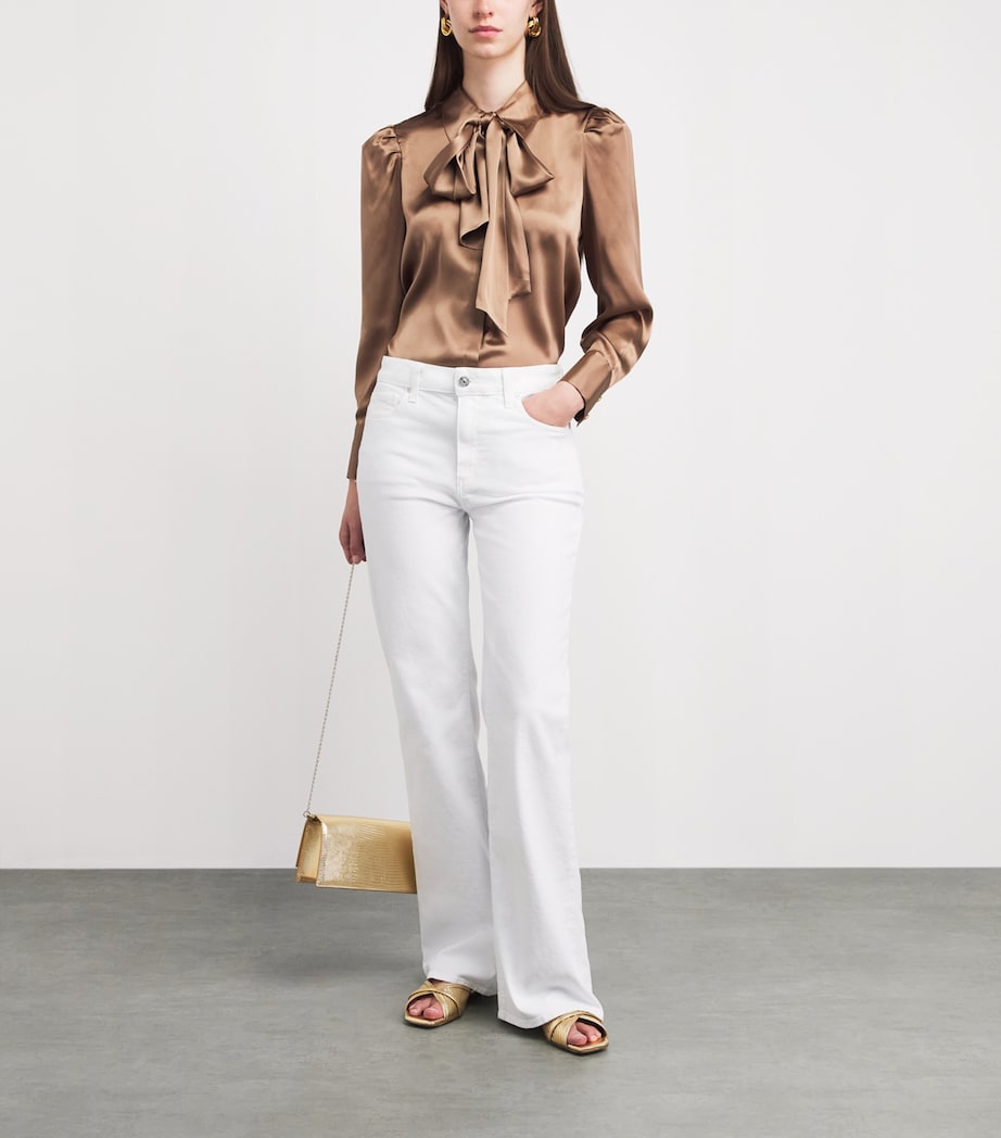 L'Agence Womens Silk Tie Blouse Portabella Image 2