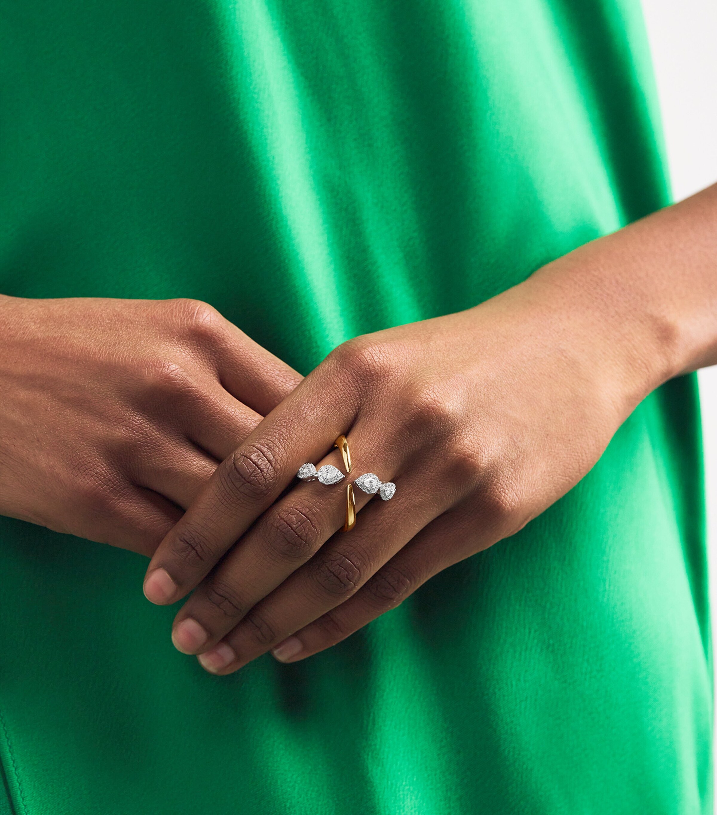 Yeprem Yellow Gold, White Gold and Diamond Ring Mixed Gold Image 5