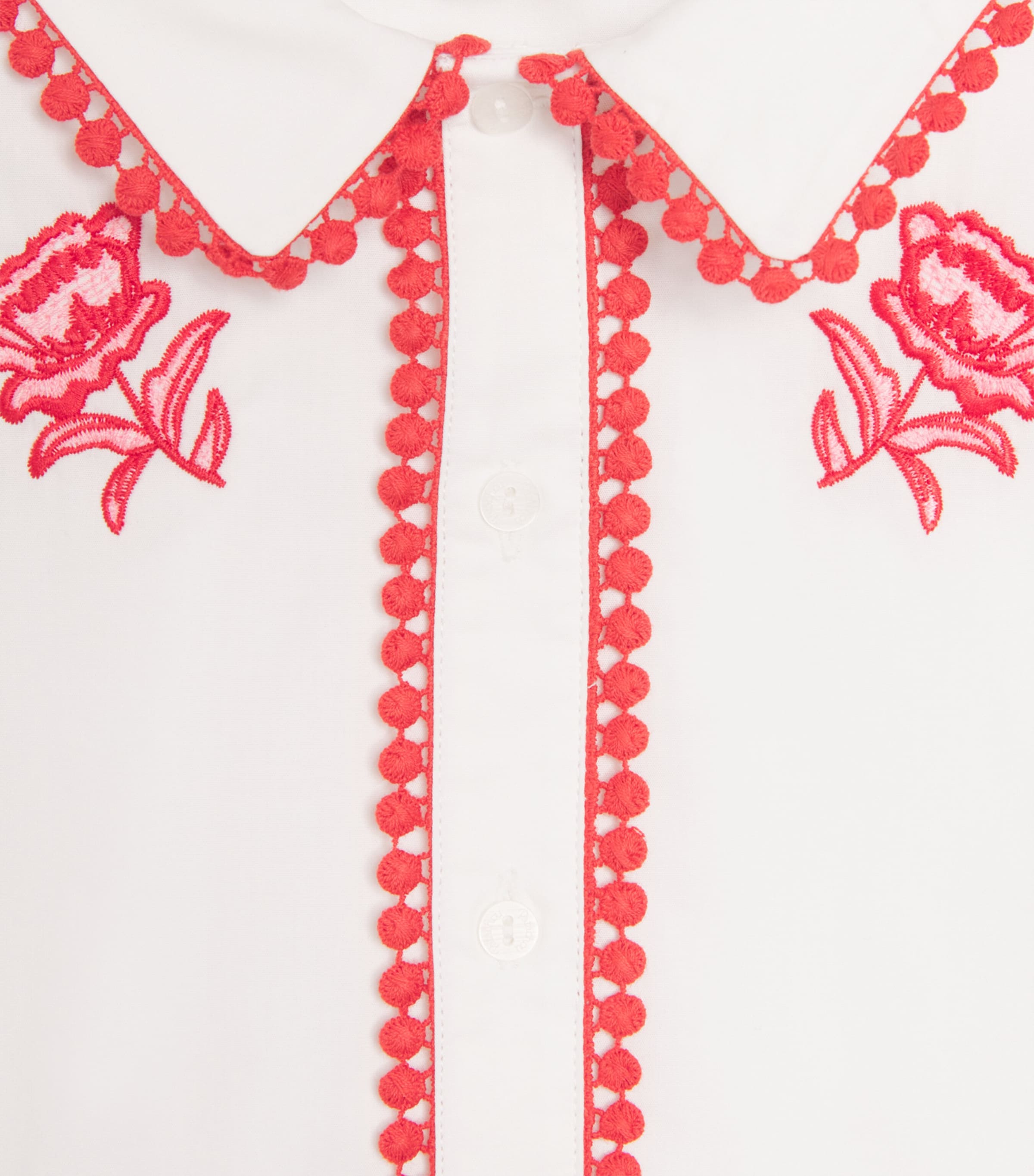 Patachou Cotton Floral Top and Skirt Set (3-14 Years) Red Blossom Image 3