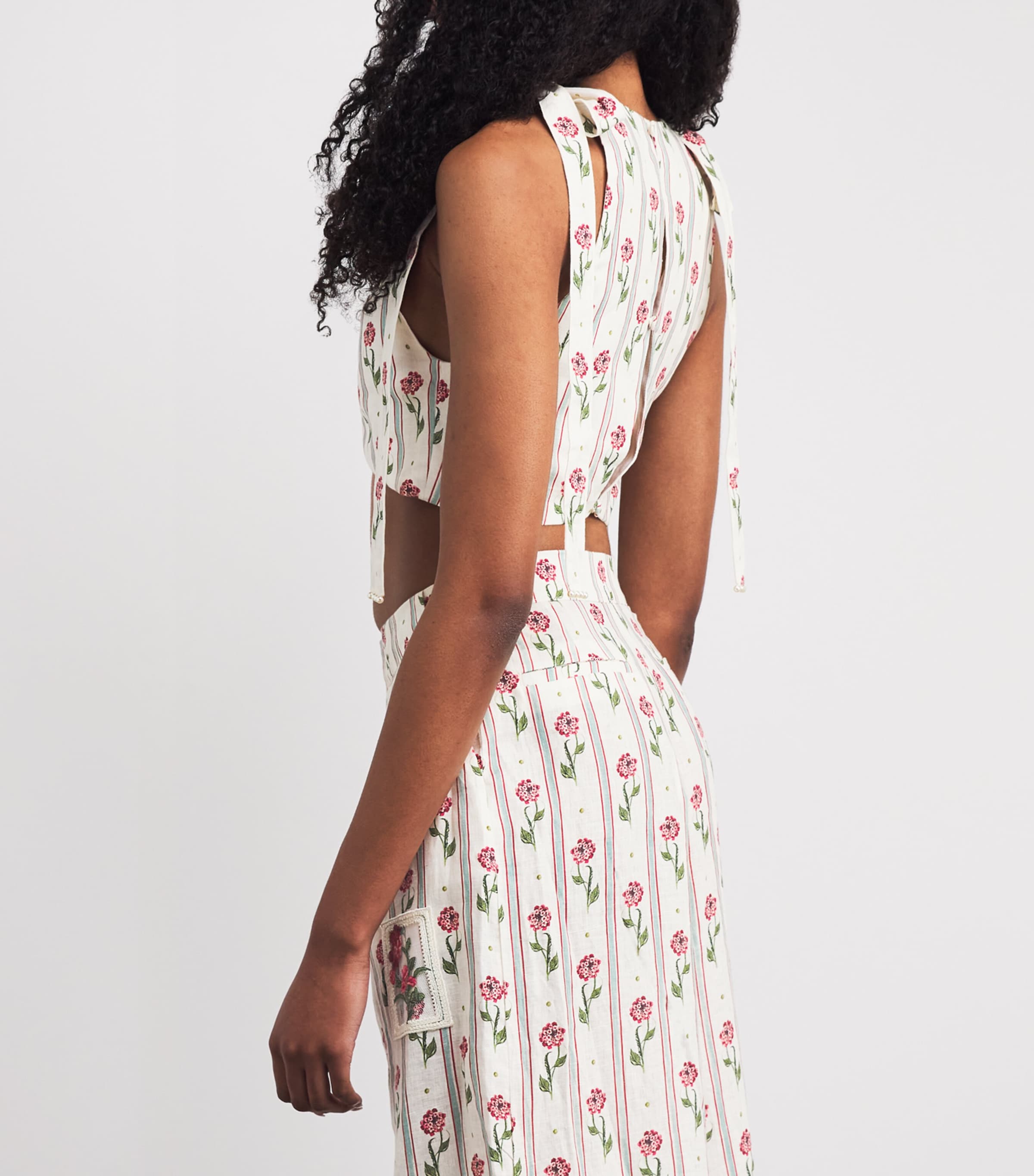 Linen Olmeco Crop Top MULTICOLOUR Image 4