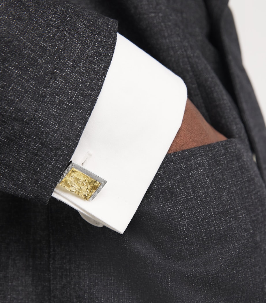 Sterling SIlver Lemon Quartz Cufflinks YELLOW Image 5