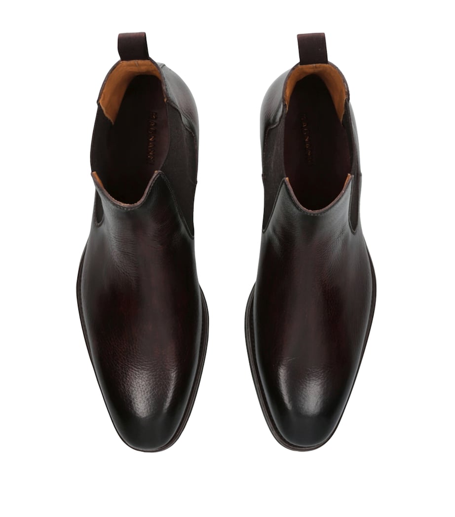 Magnanni Leather Chelsea Boots Dark Brown Image 4