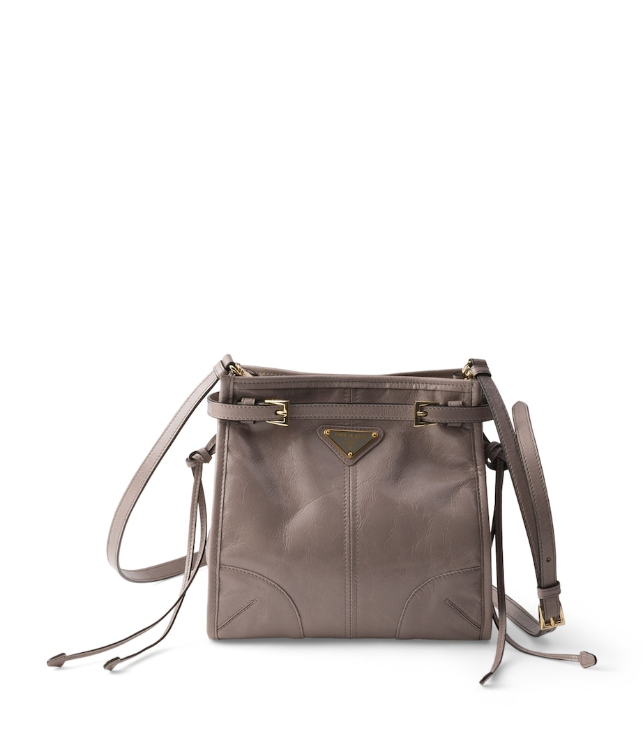 Prada Mini Leather Bonnie Shoulder Bag Grey Image 1