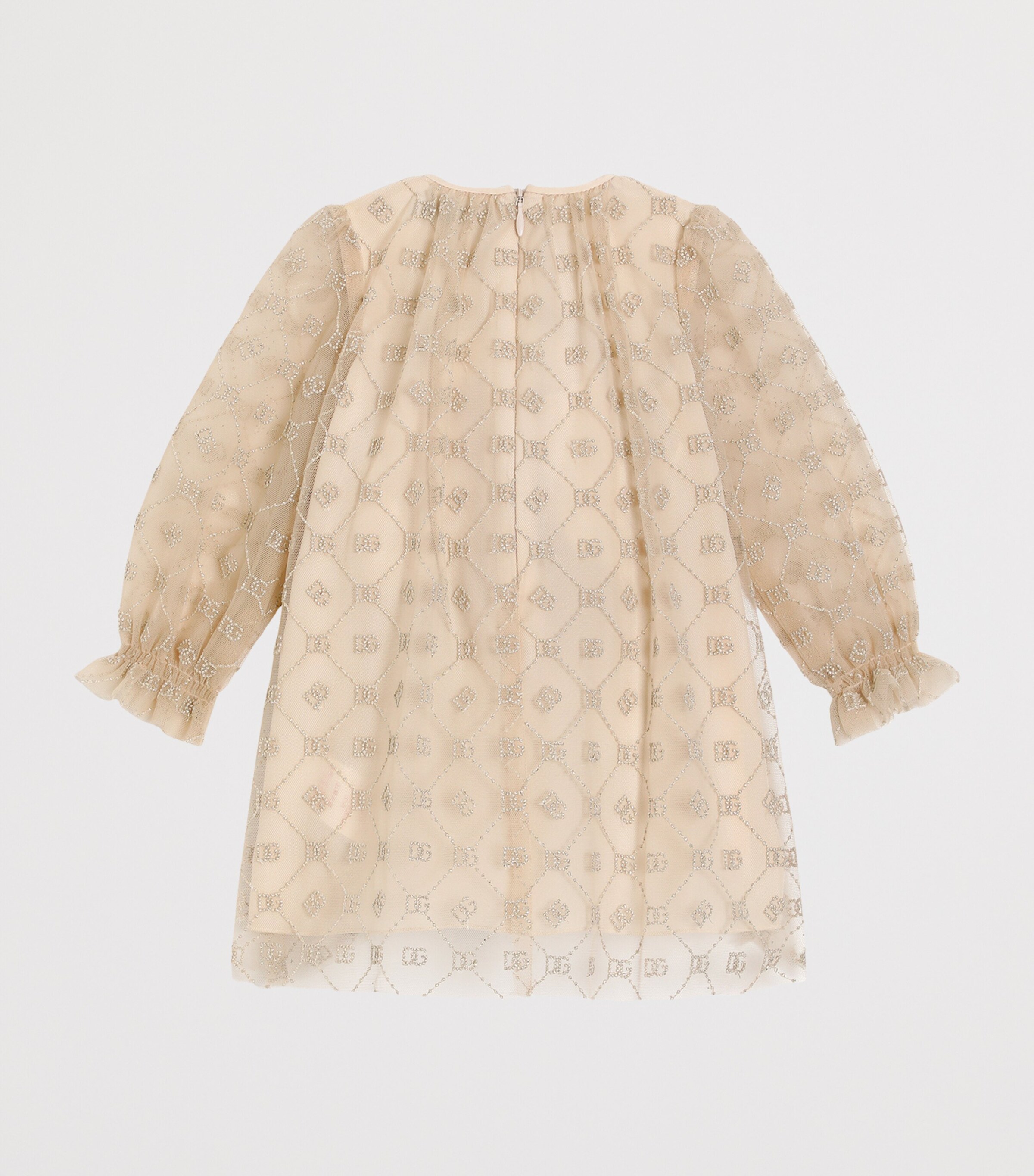 Dolce&Gabbana Kids Tulle Embellished Dress and Bloomers Set (3-36 Months) Ecru' Image 2