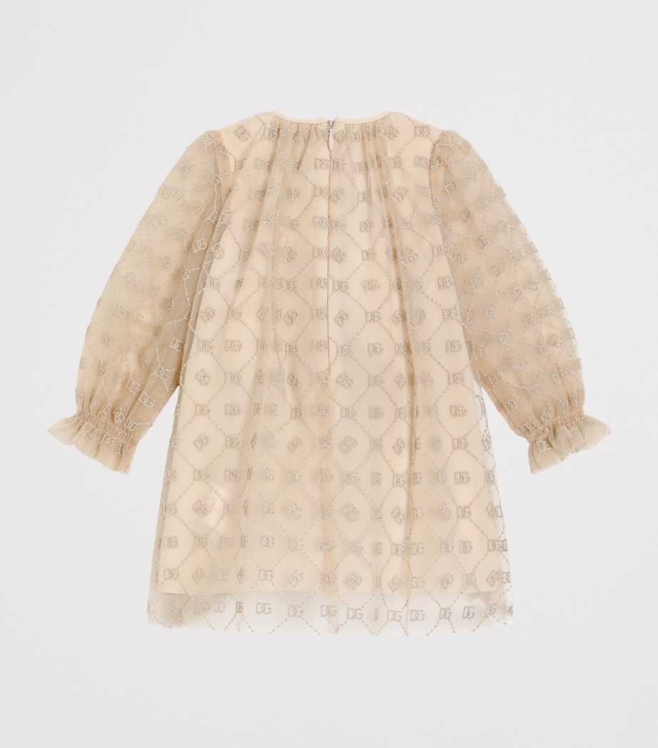 Dolce&Gabbana Kids Tulle Embellished Dress and Bloomers Set (3-36 Months) Ecru' Image 2
