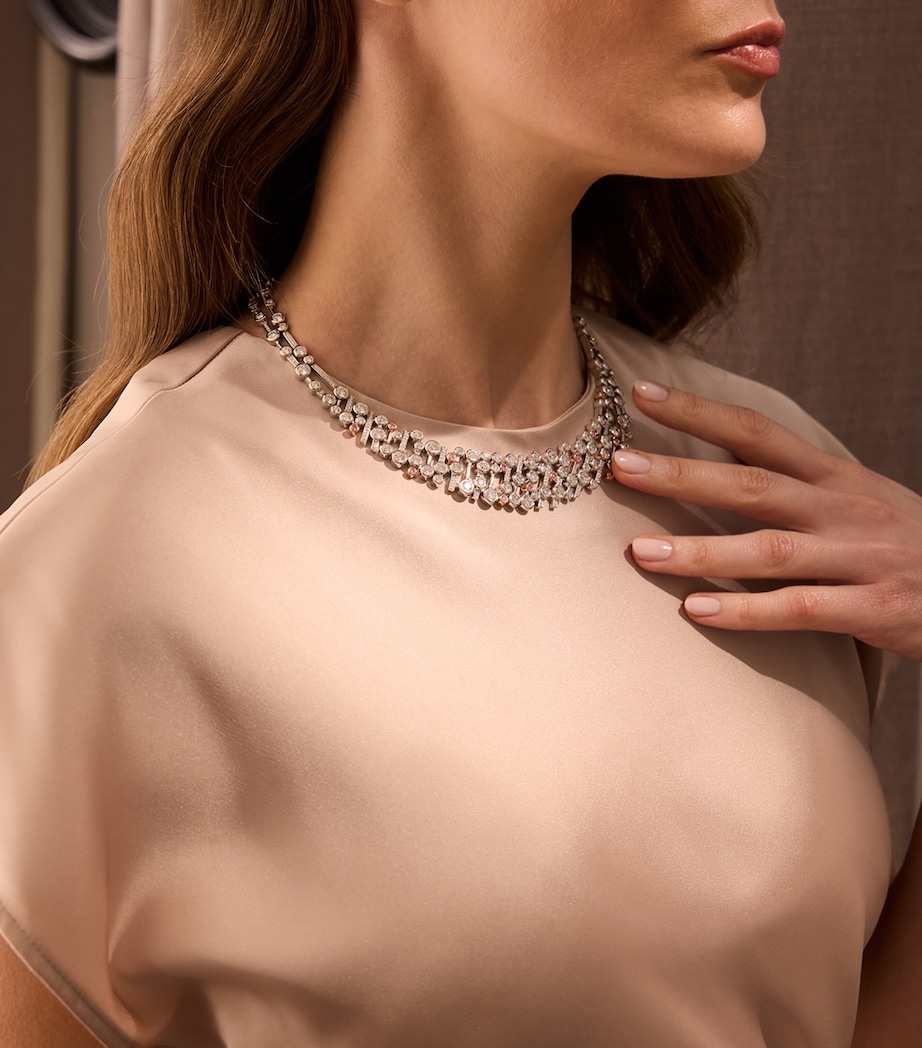 Platinum, Rose Gold and Diamond Raindance Necklace SILVER Image 2