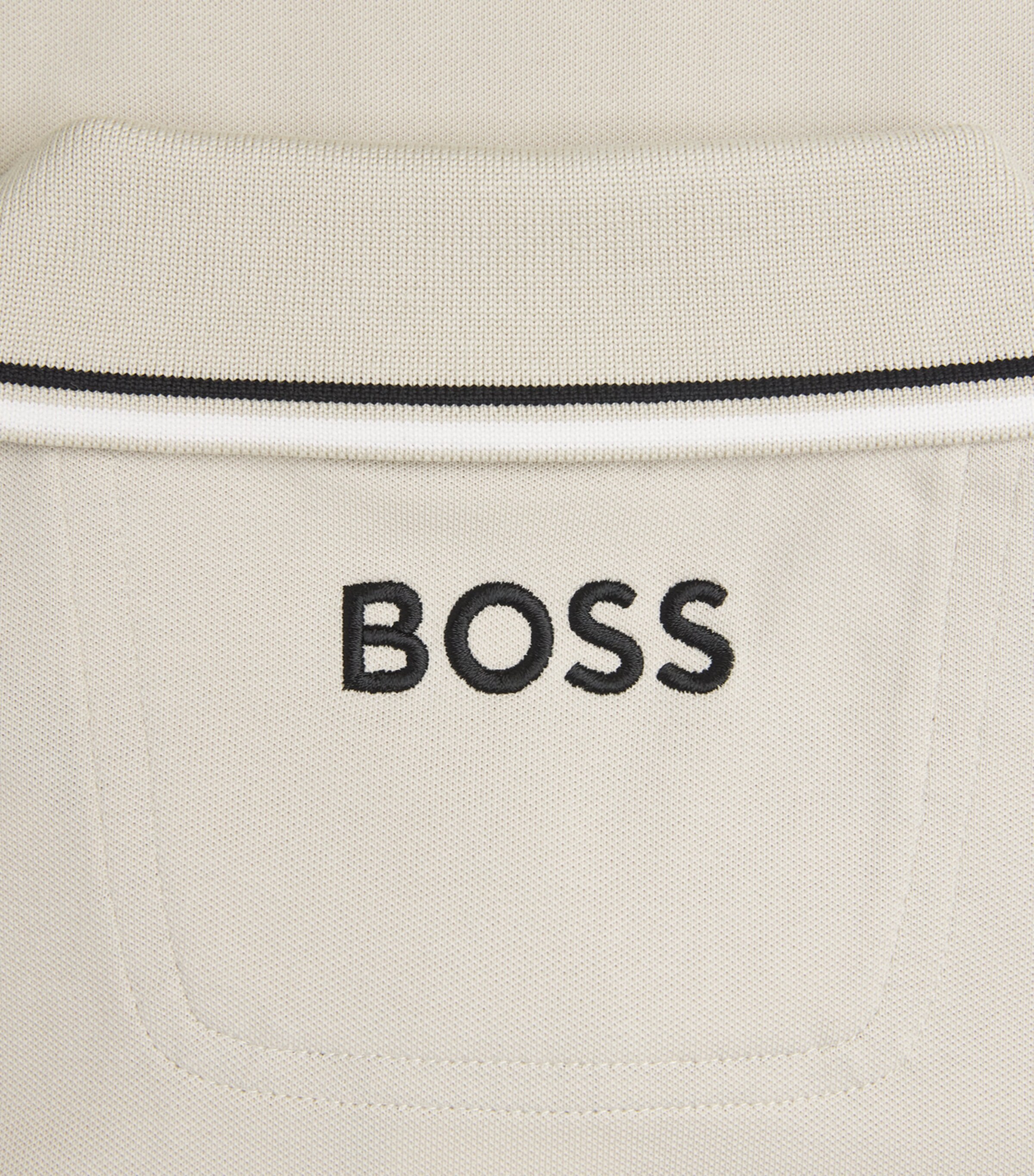 BOSS Mens Paddy Polo Shirt Light Beige Image 6