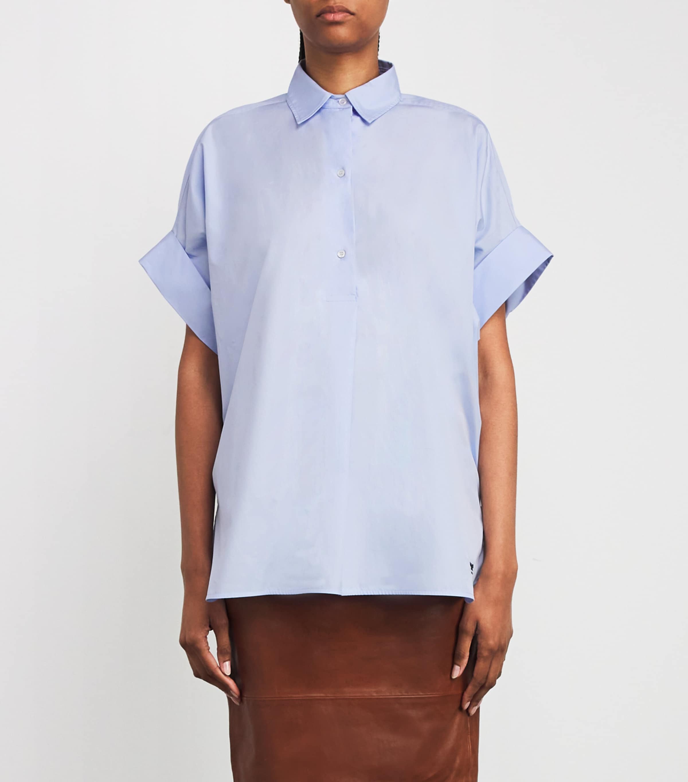 Cotton Embroidered Shirt LIGHT BLUE Image 3