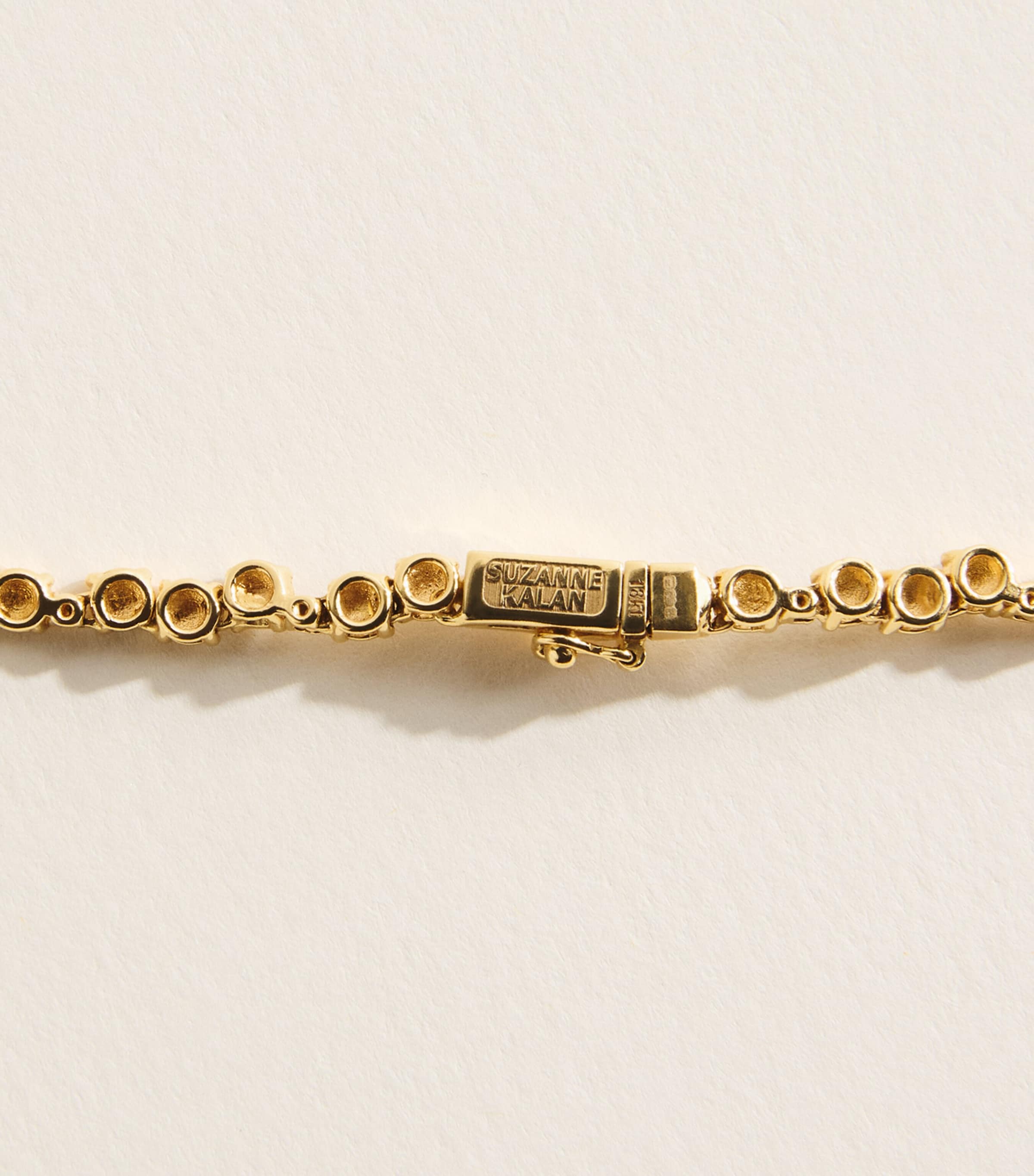 Suzanne Kalan Yellow Gold and Round Diamond Deco Tennis Necklace Yg/wd Image 4