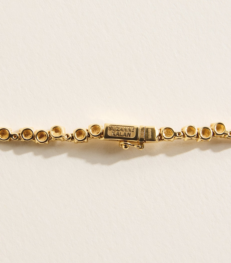 Suzanne Kalan Yellow Gold and Round Diamond Deco Tennis Necklace Yg/wd Image 4