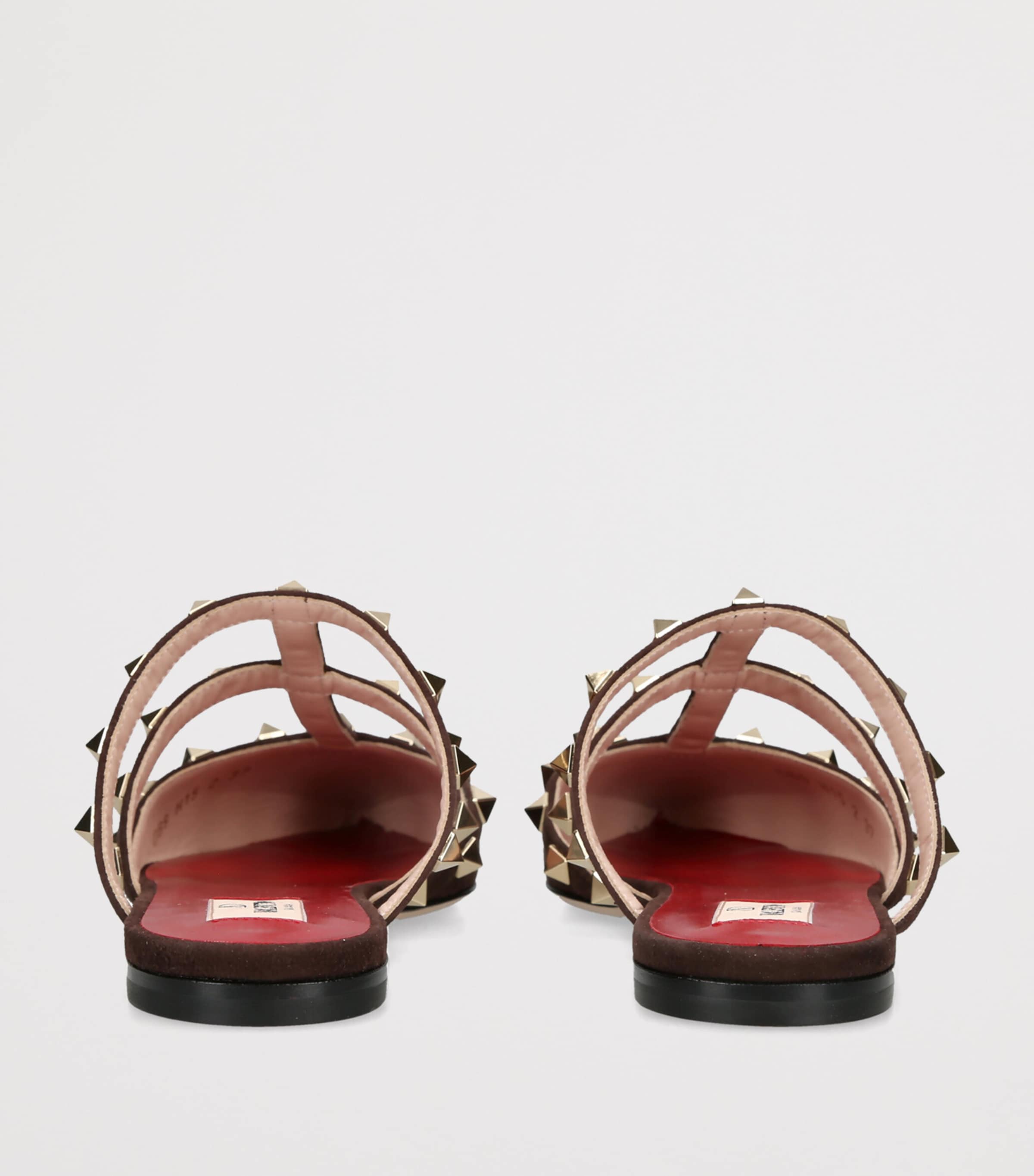 Valentino Garavani Suede Rockstud Mules Dark Brown Image 2