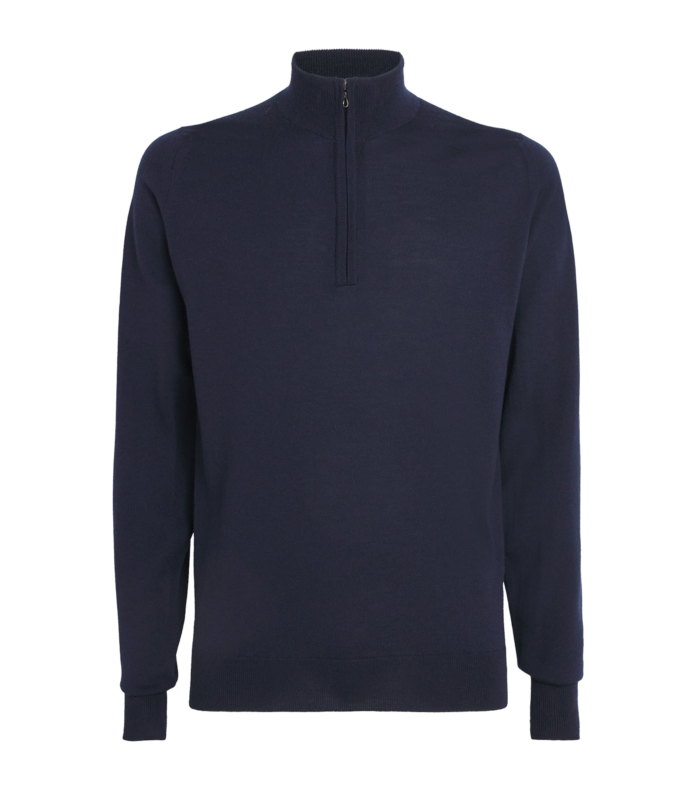 John Smedley Extra Fine Merino Wool Half-zip Tapton Sweater In Blue