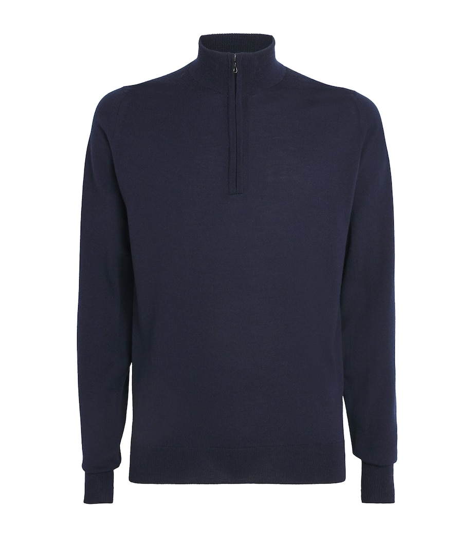 Extra Fine Merino Wool Half-Zip Tapton Sweater MIDNIGHT Image 1