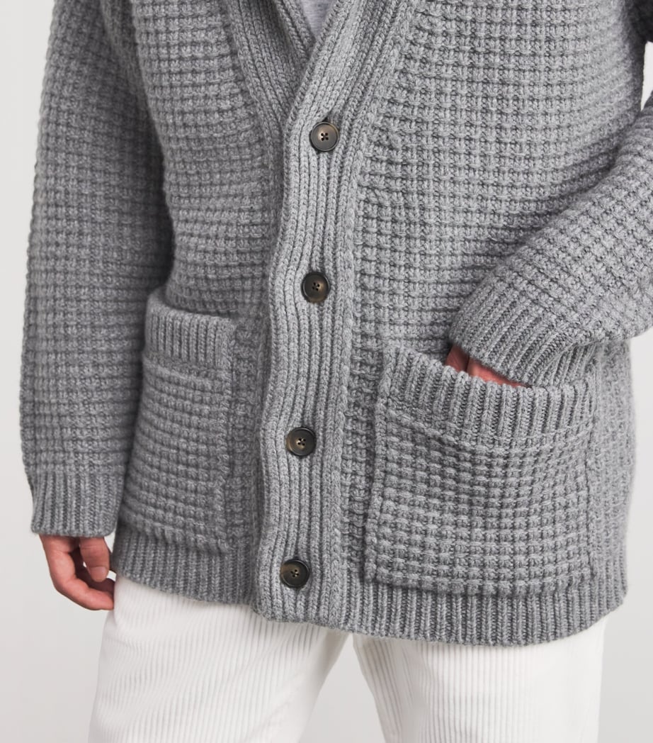 Wool-Cashmere Shawl Cardigan GRIGIO CHIARO MELANG Image 6