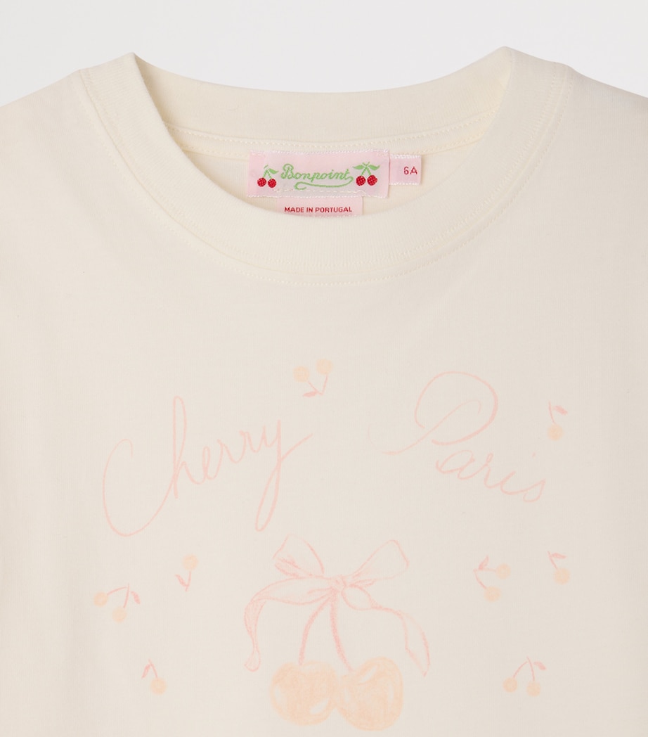 Bonpoint Cotton Cherry T-Shirt (10-14 Years) Upb Blanc Lait Image 3