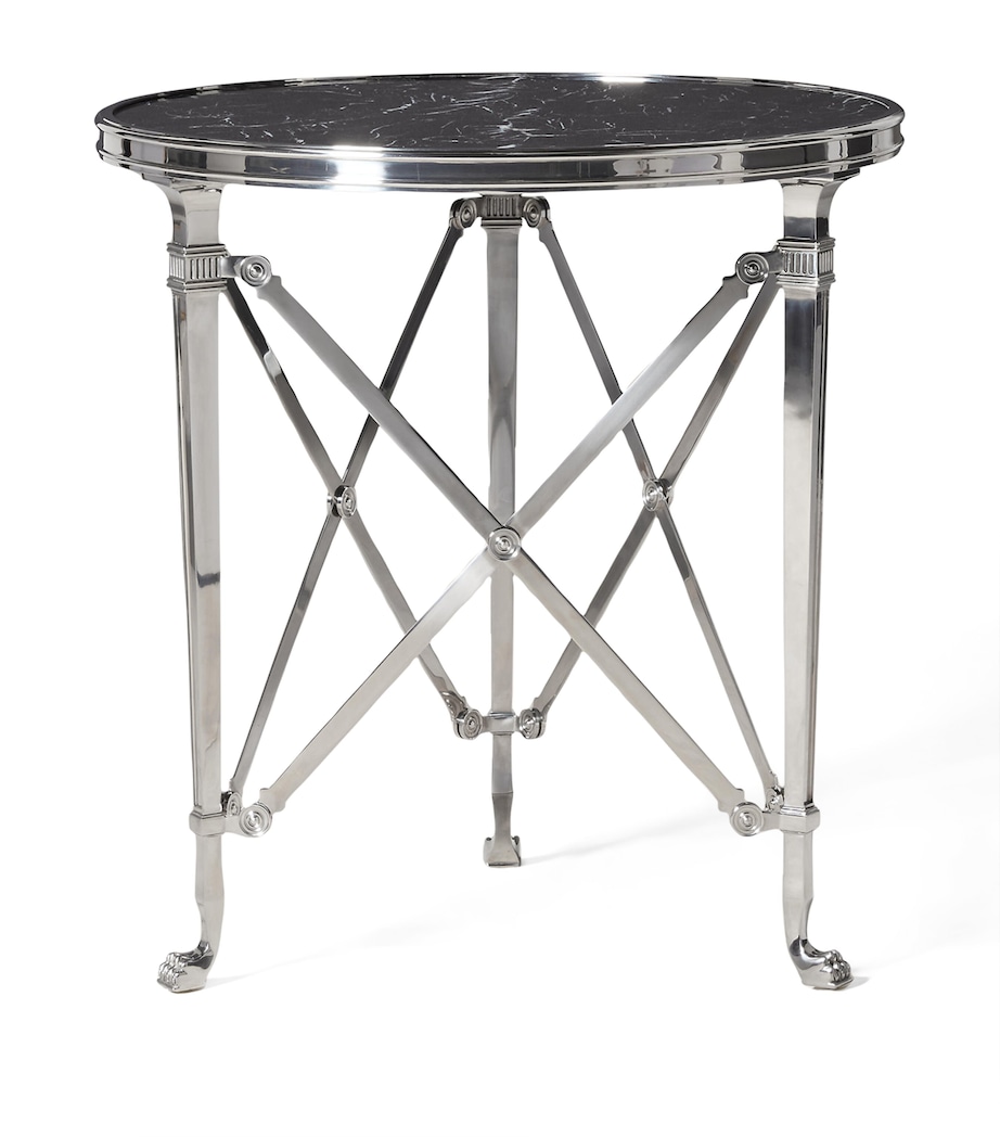 Marble and Stainless Steel Cannes Gueridon Table STAINLESS STEEL Image 2