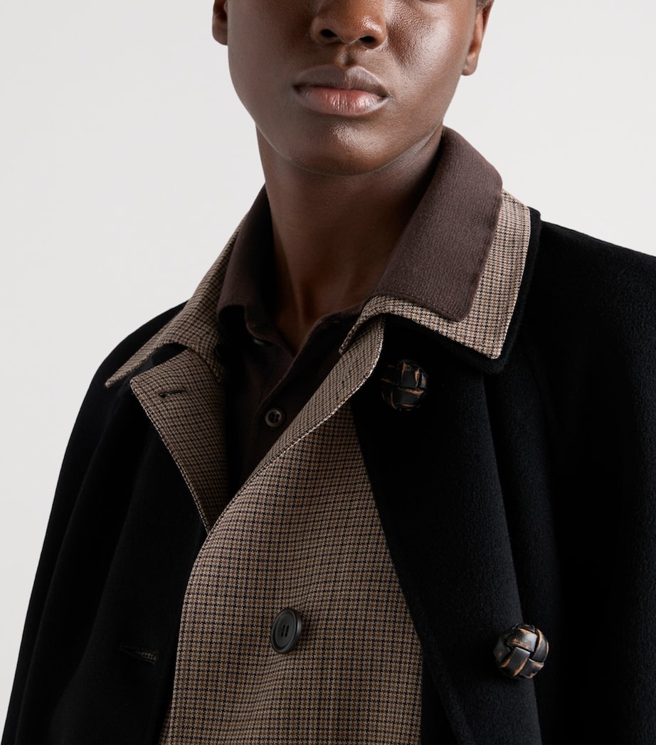 Prada Wool Houndstooth Coat Brown Image 3