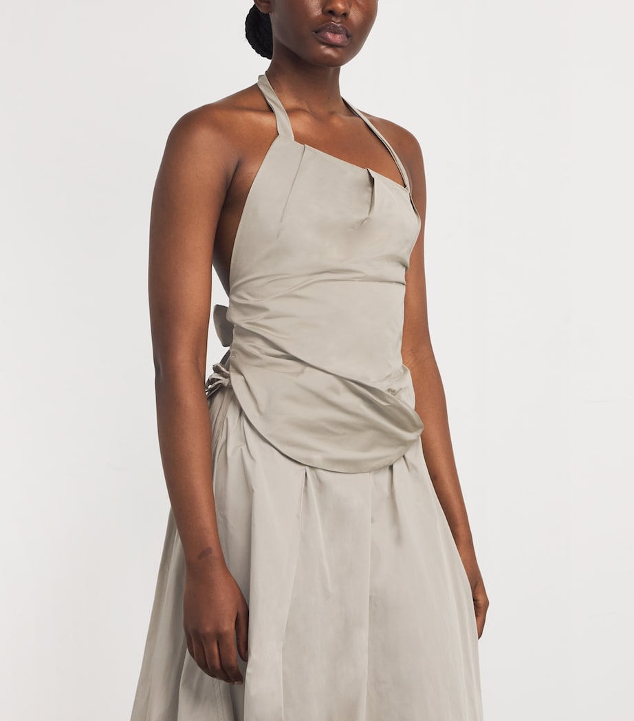 Draped Bib Top BEIGE Image 3