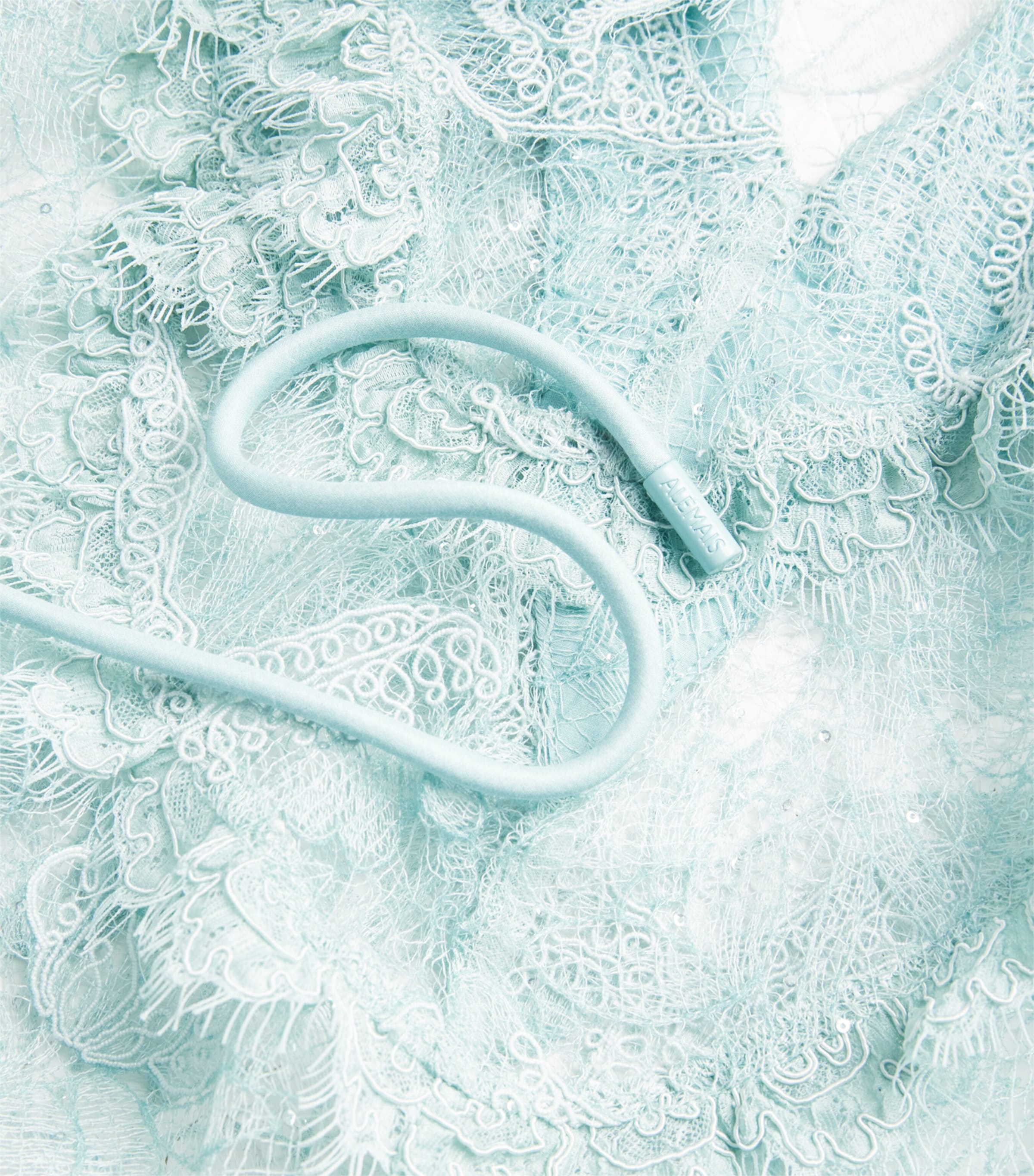 ALEMAIS Blue Ruffled Lace Winifred Mini Dress | Harrods US