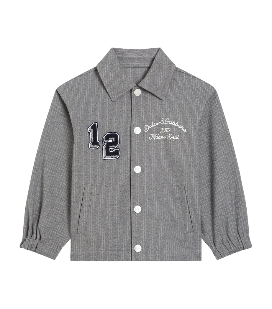 Cotton-Blend Logo Overshirt (8-12+ Years) S8051-STRIPED Image 1