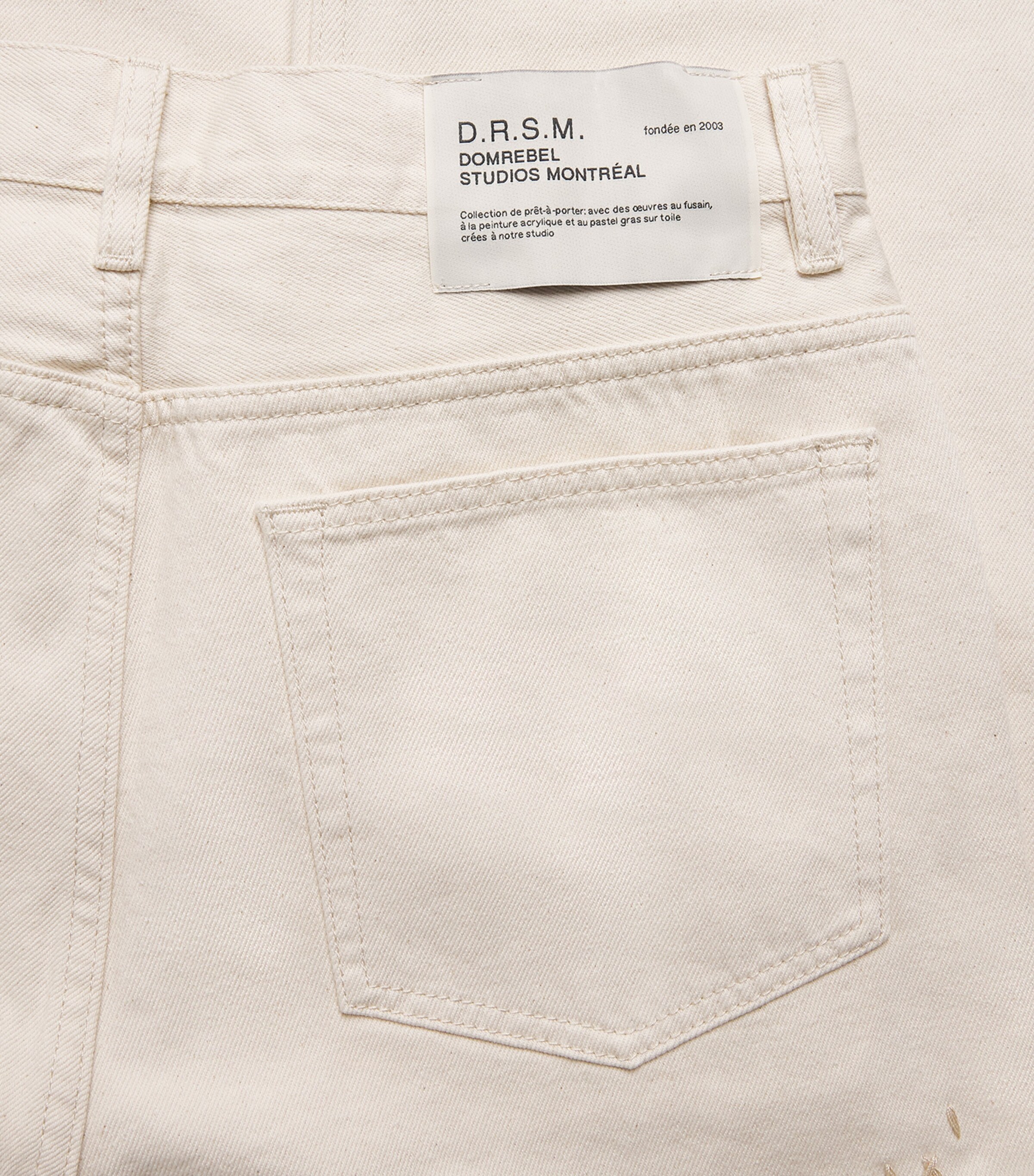 DOMREBEL Mens Jerk Bootcut Jeans Beige Image 6