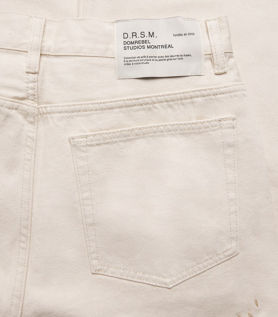 DOMREBEL Mens Jerk Bootcut Jeans Beige Image 6
