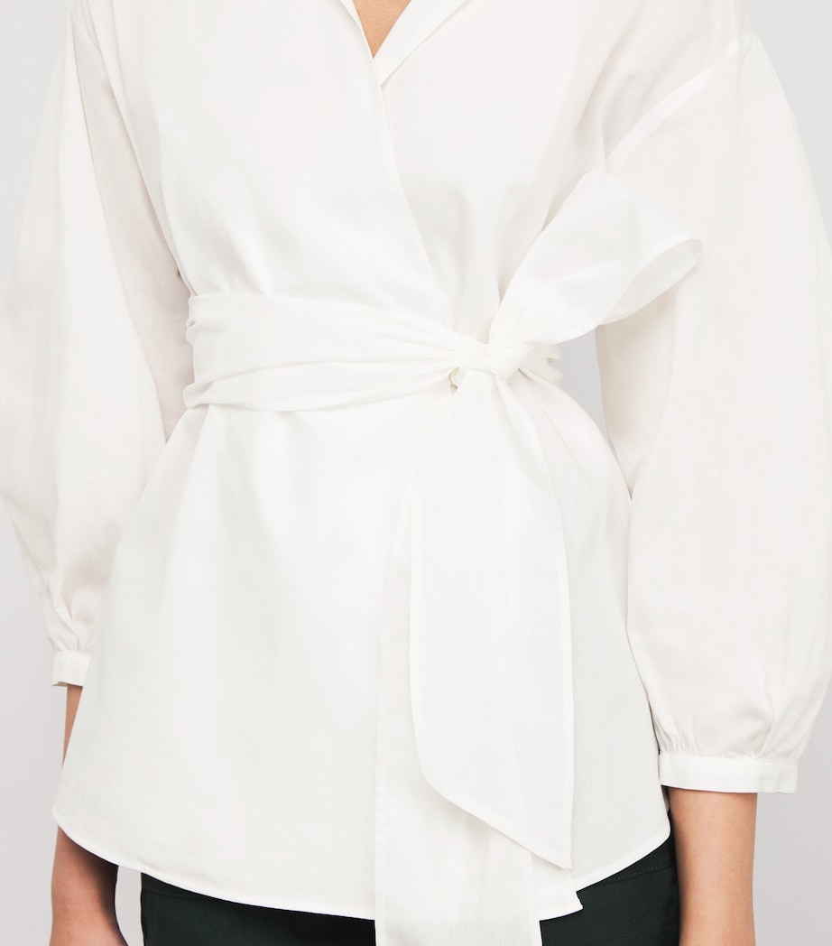 Weekend Max Mara Womens Cotton-Silk Blouse White Image 6