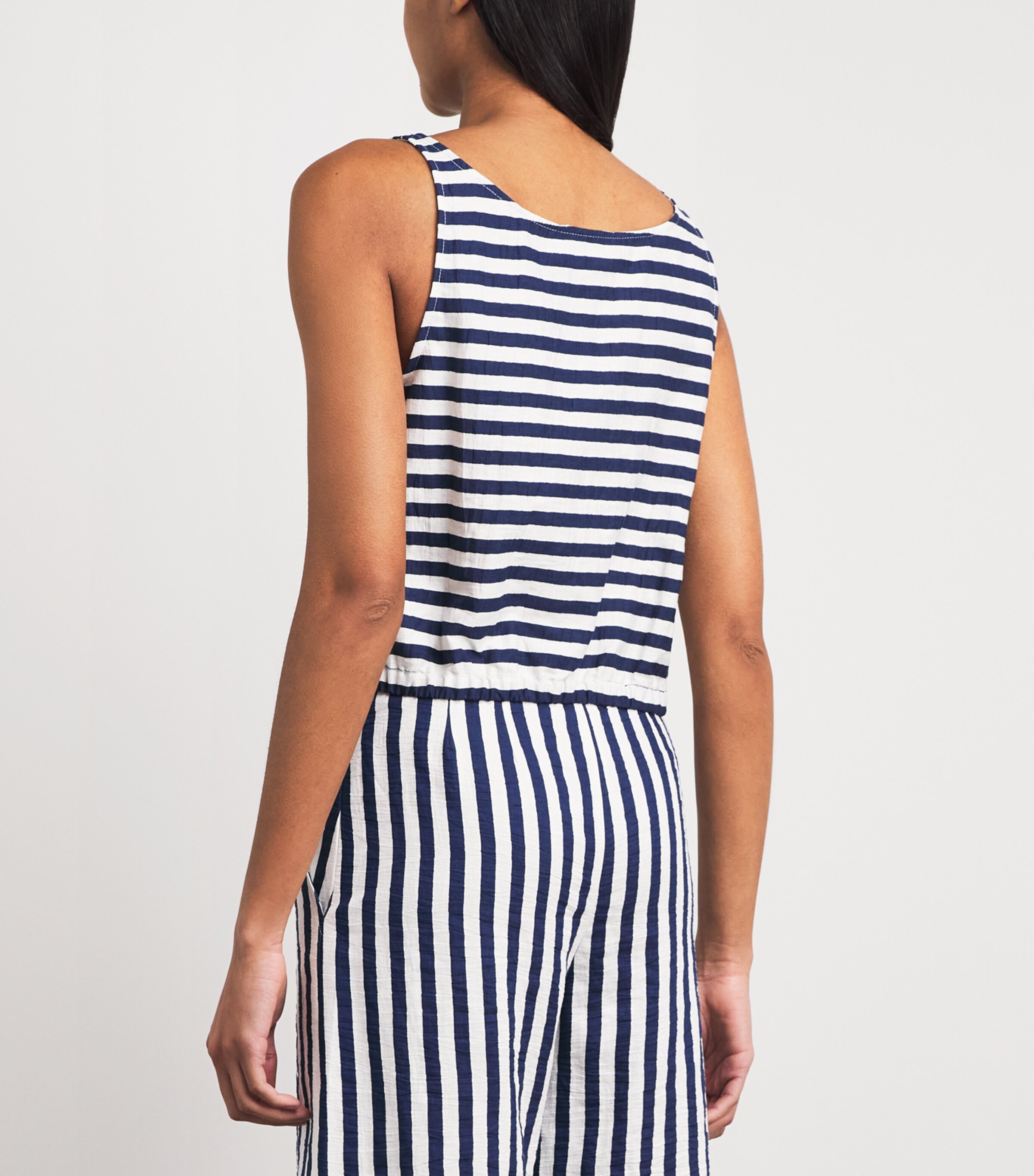 Maje Womens Breton Stripe Tank Top White/blue Image 5