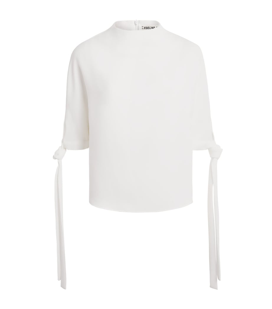 Edeline Lee Womens Georgette Pedernal Blouse Ivory Image 1