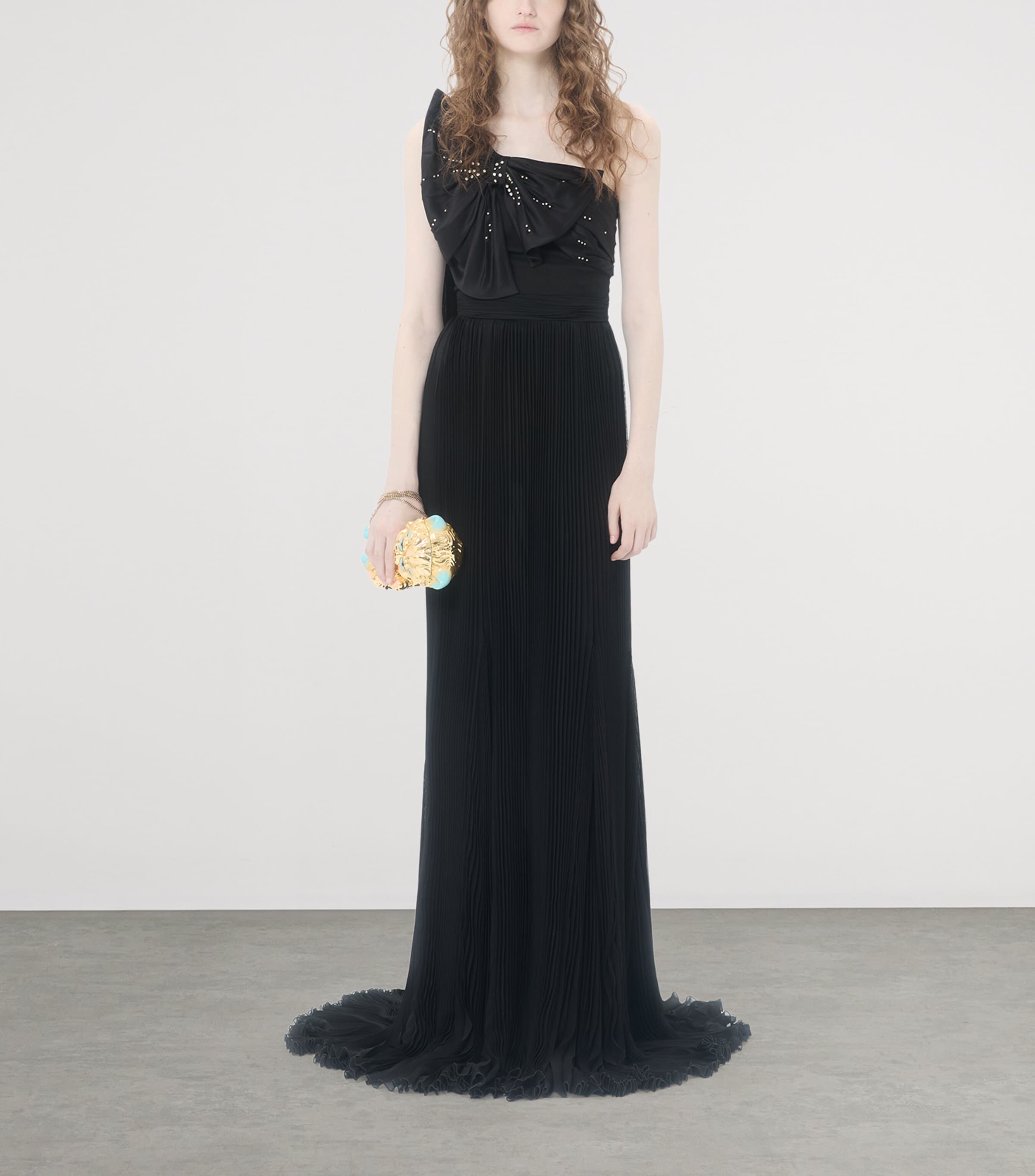Valentino Womens Silk Pleated Gown Nud Image 5