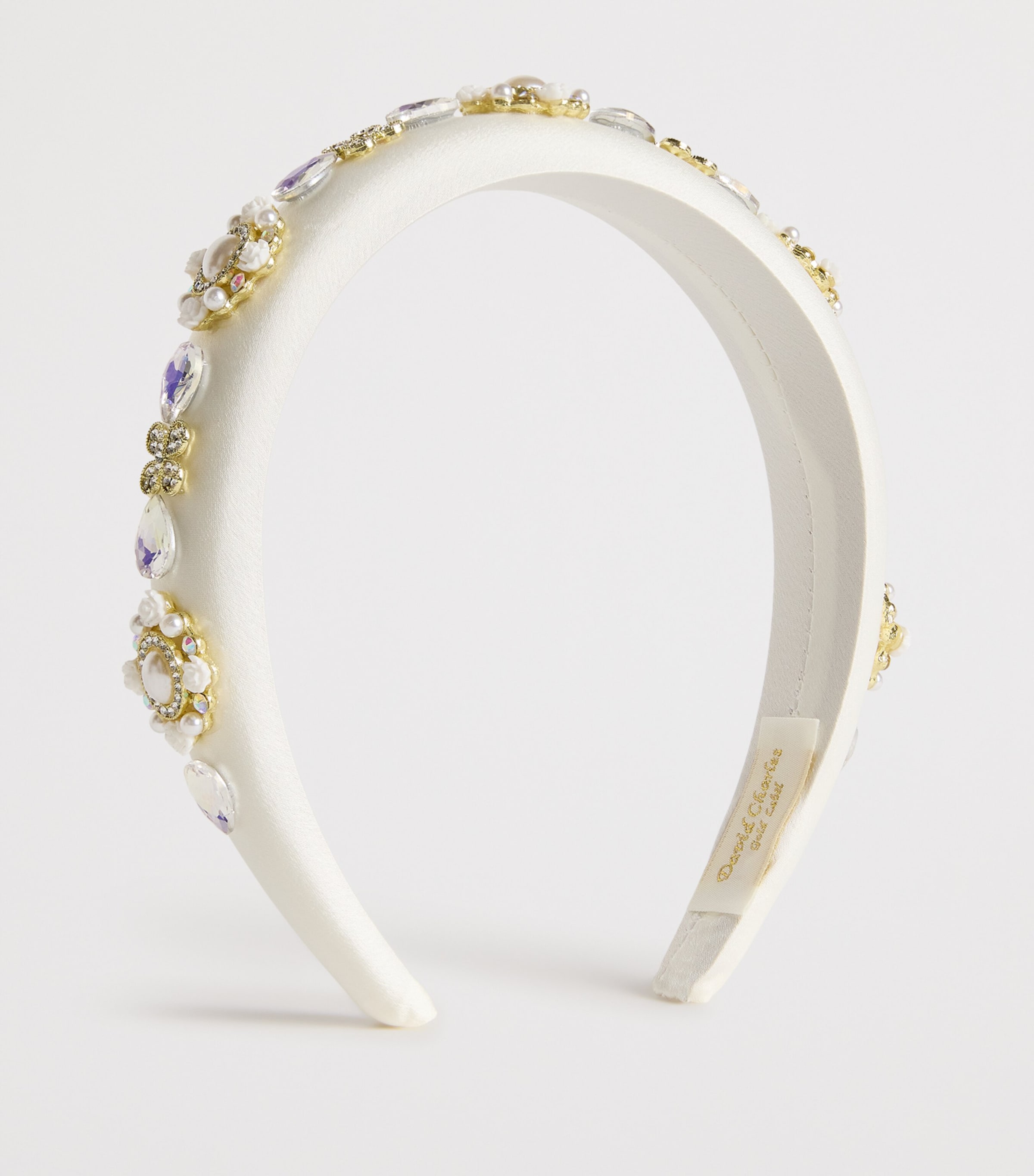 David Charles Crystal Embellished Headband L Ivory Image 2