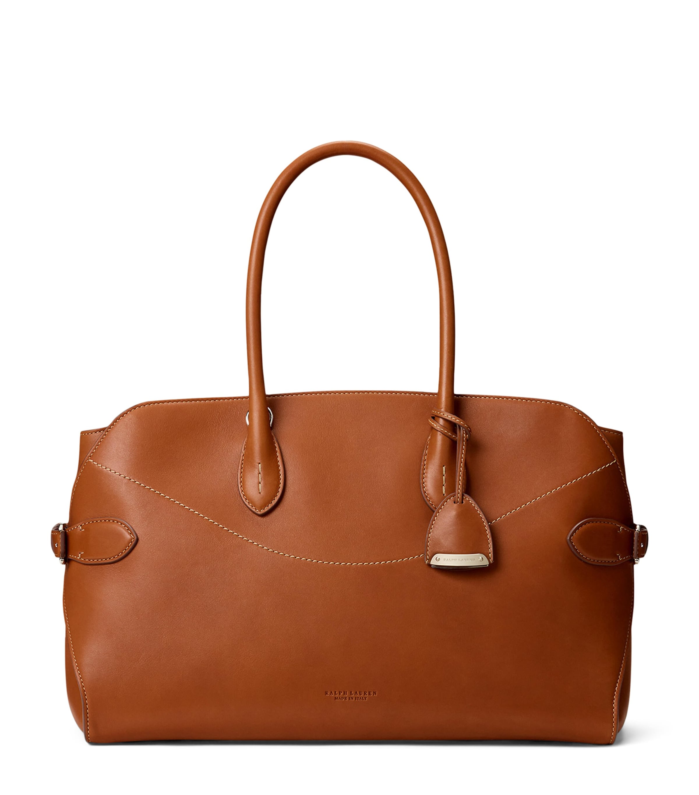 Ralph Lauren Leather The Ralph Satchel In Gold