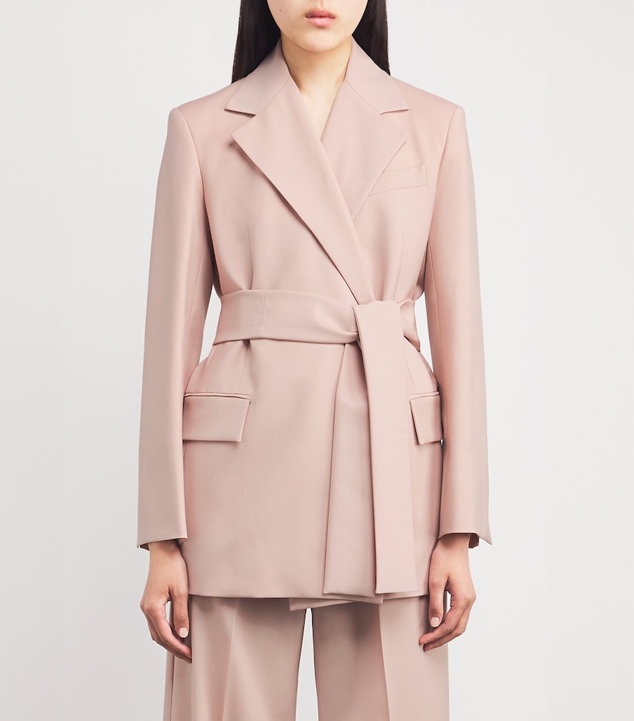 Virgin Wool Belted Blazer POWDER Image 3
