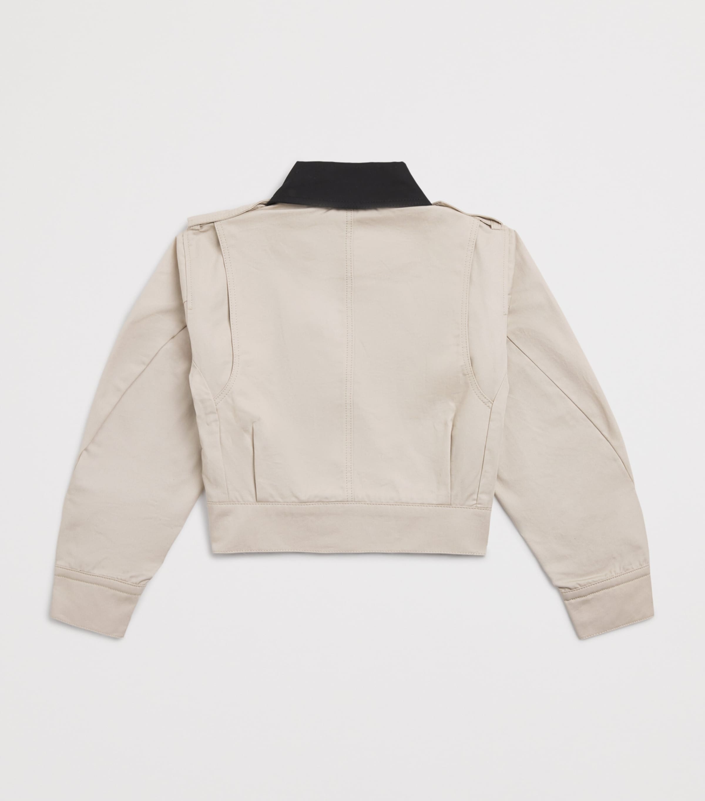 Cotton Contrast-Collar Jacket (4-12+ Years) H31133/192PALE STONE Image 2