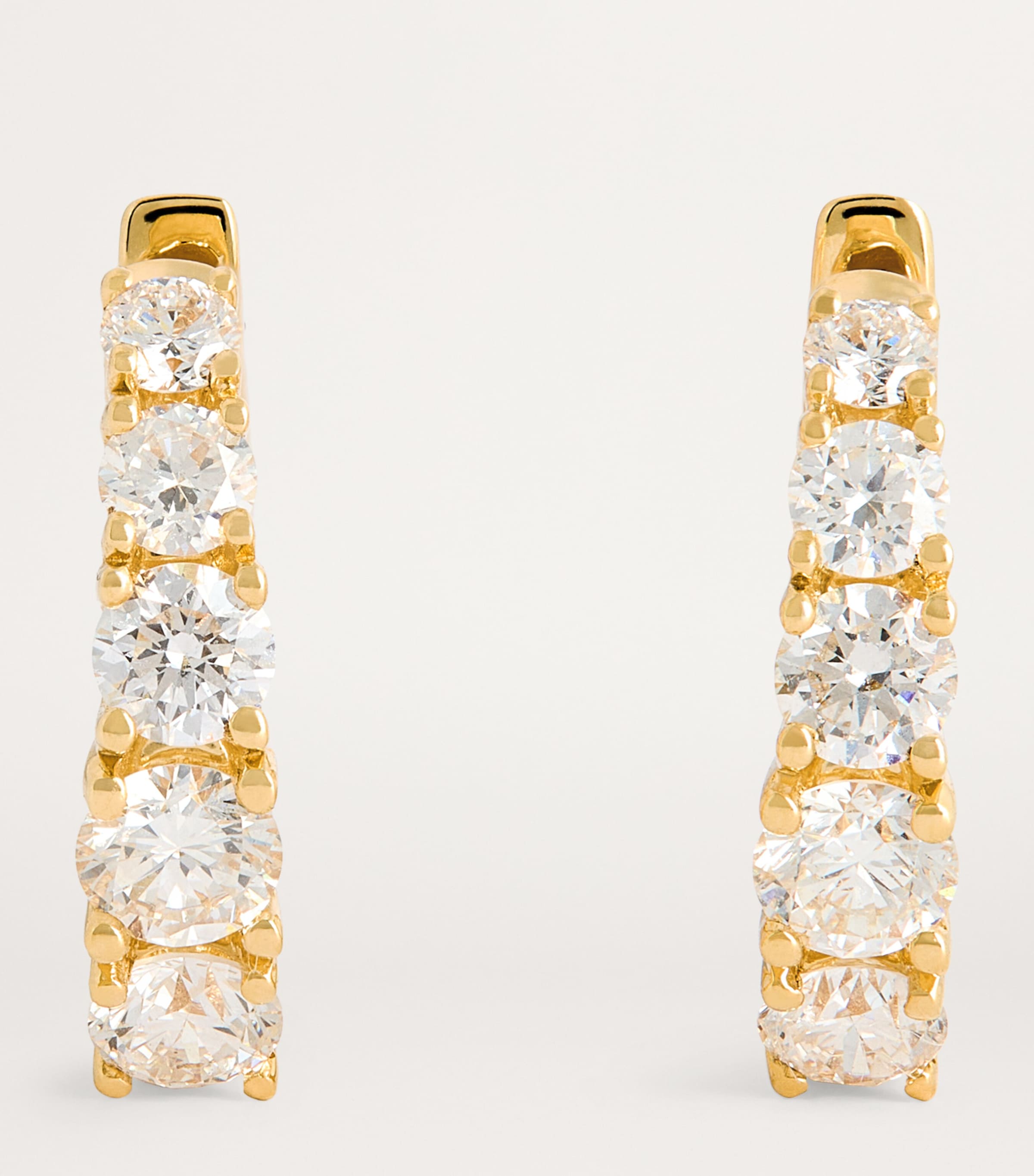Yellow Gold and Diamond Huggie Earrings YELLOW GOLD Image 3