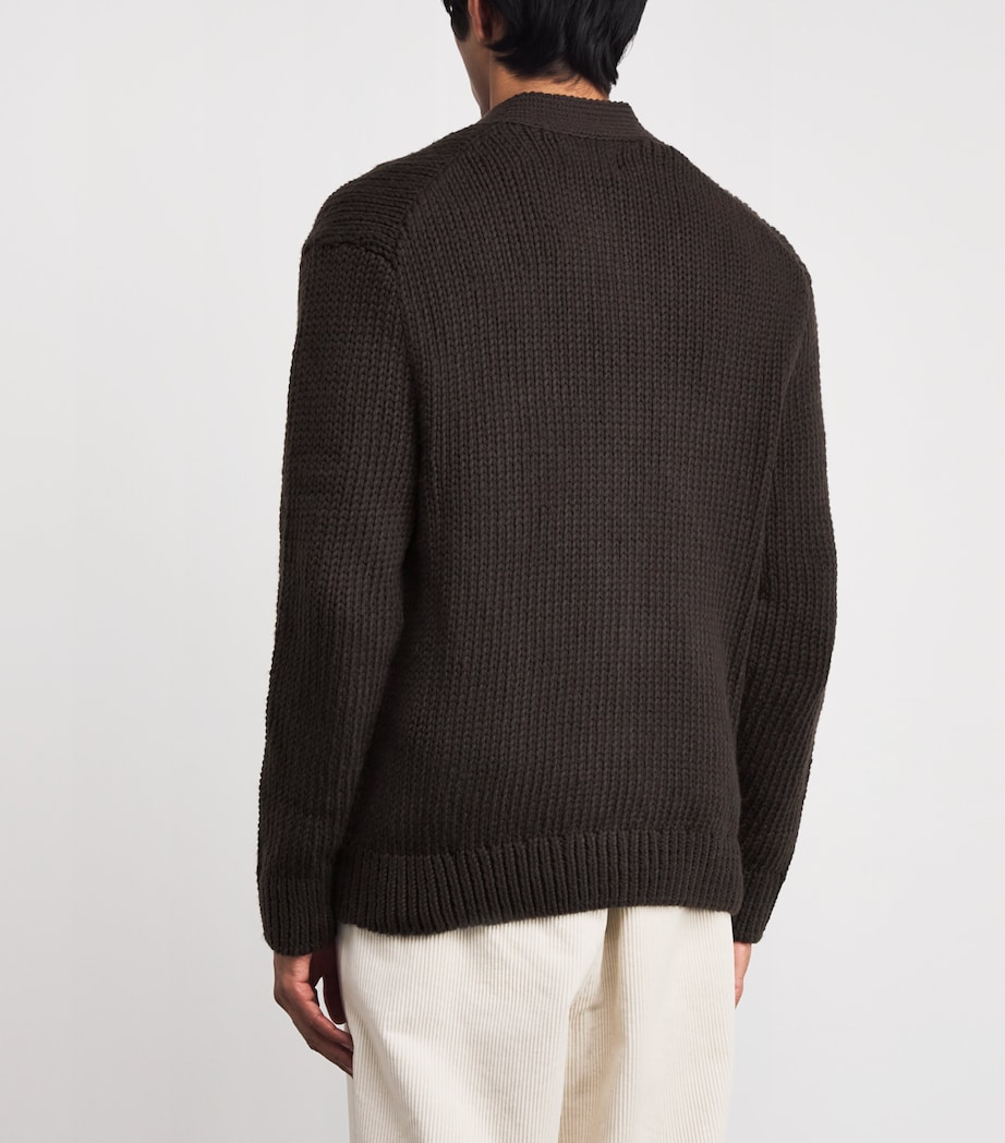 Flower Appliqué Mika Cardigan DUSKY PORT Image 4