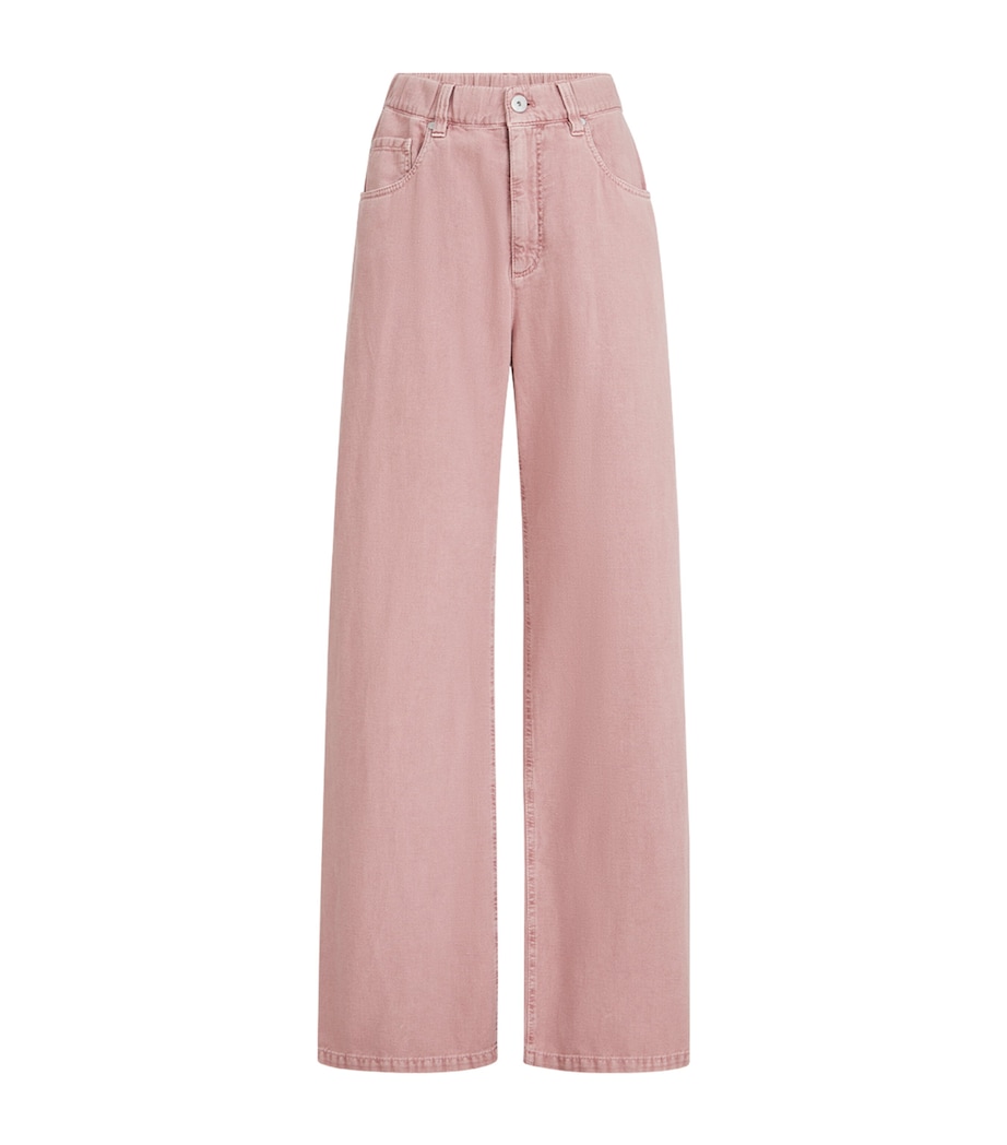 Brunello Cucinelli Womens Cotton-Linen Garment-Dyed Trousers Image 1