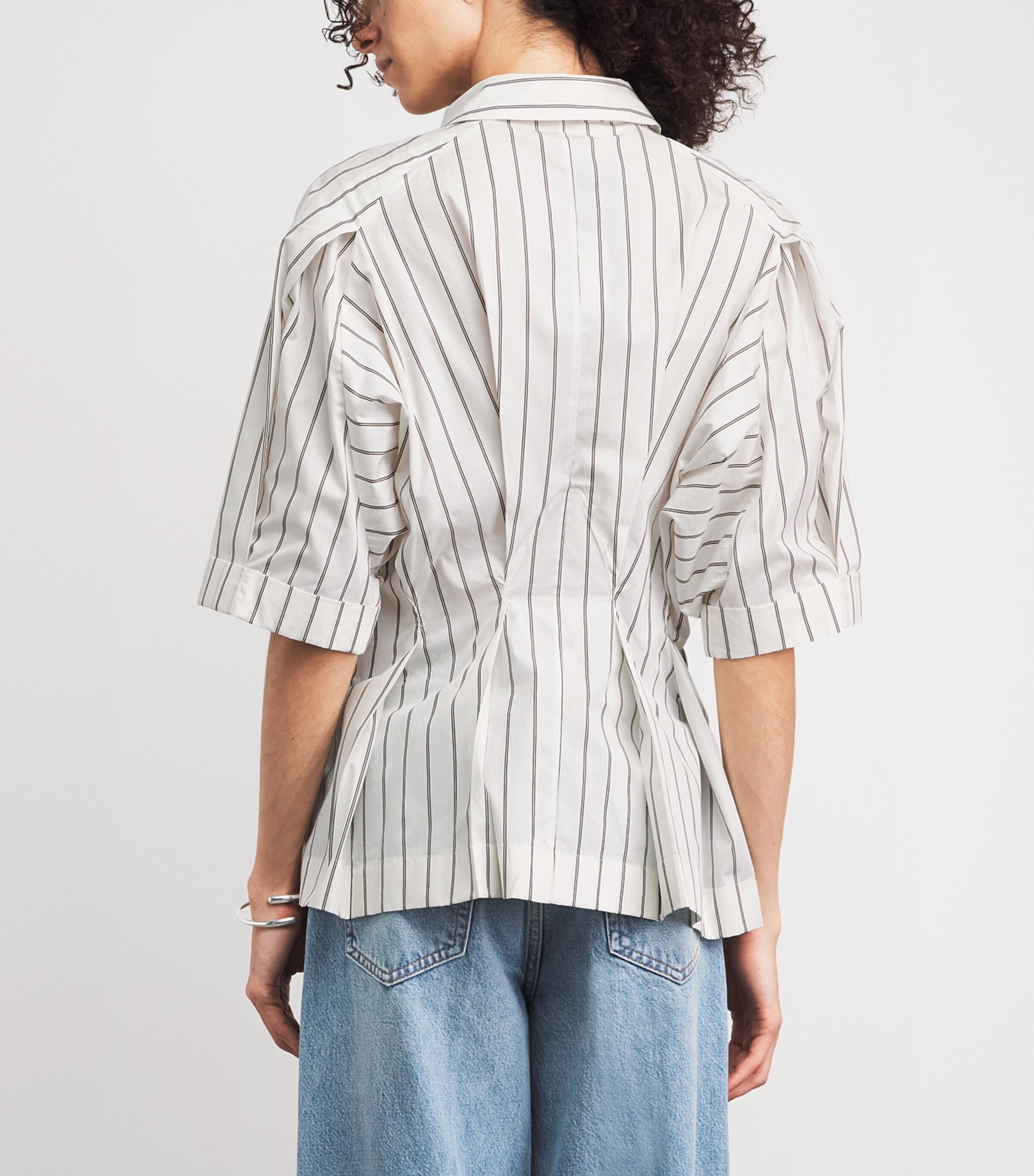 Palmer//Harding Womens Cotton Stripe Vessel Shirt Brown Cttn Dbl Strip Image 5
