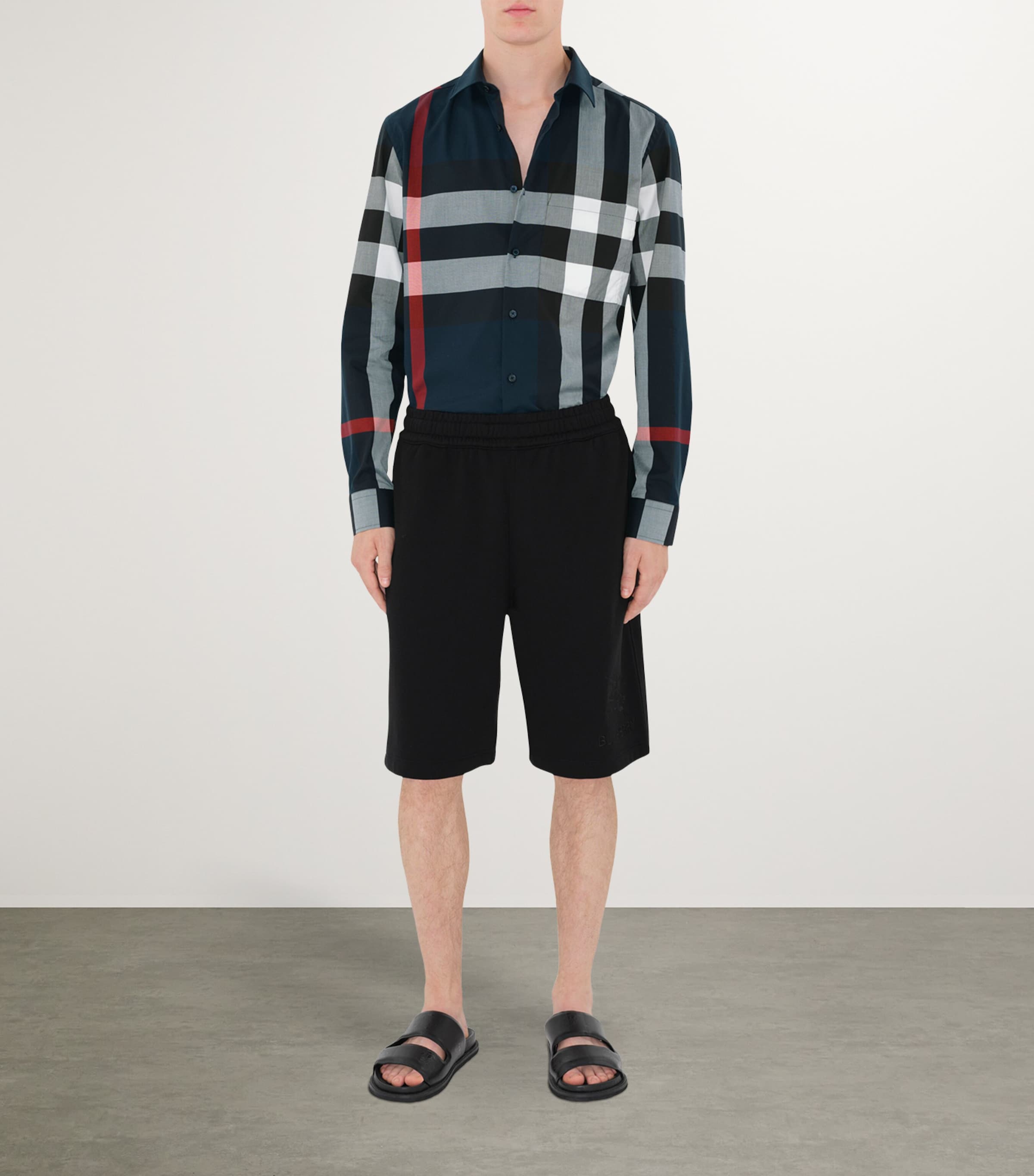 Cotton Enlarged-Check Shirt NAVY IP CHECK Image 3