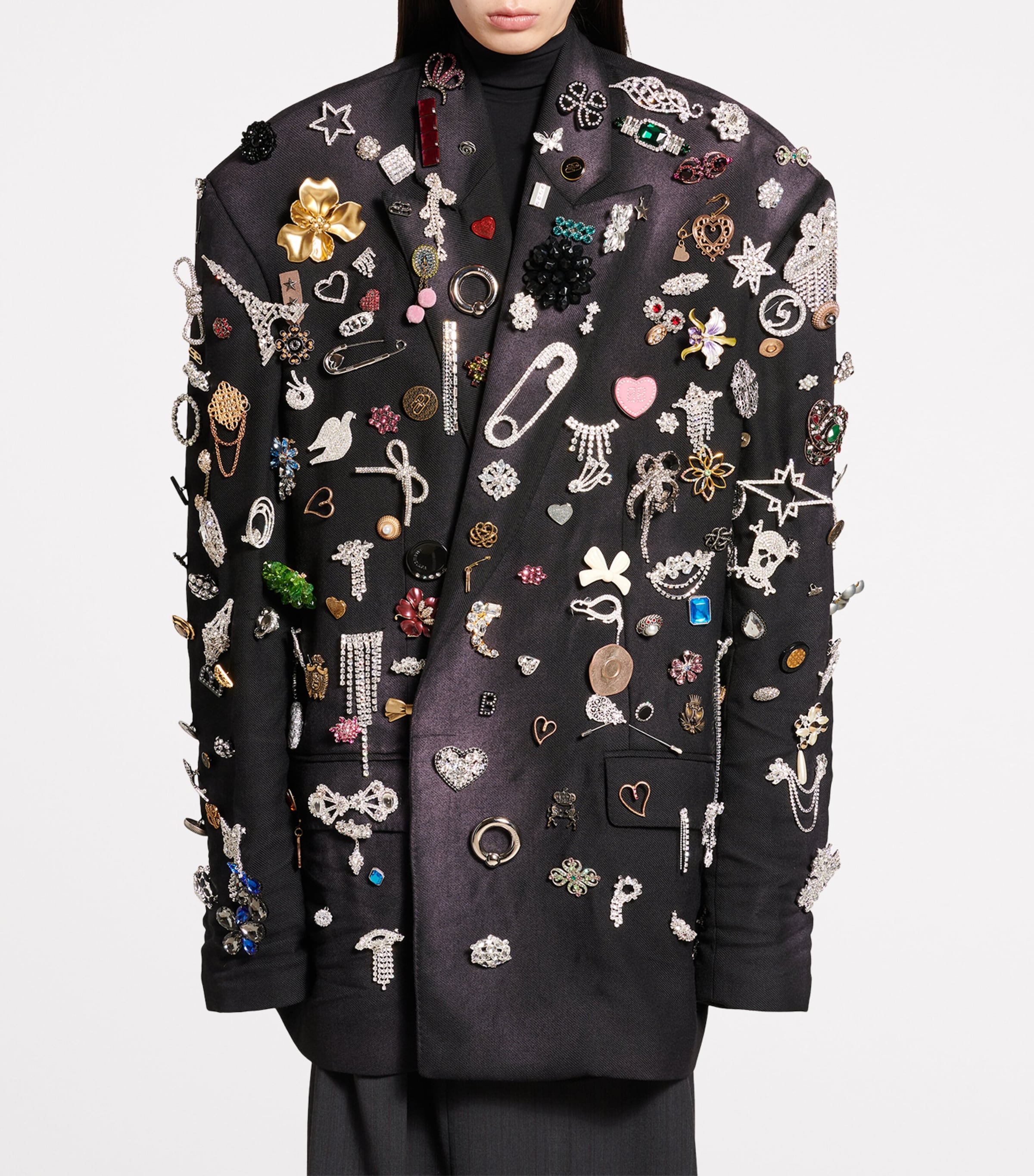 Balenciaga Wool Brooches Tailored Jacket | Harrods US