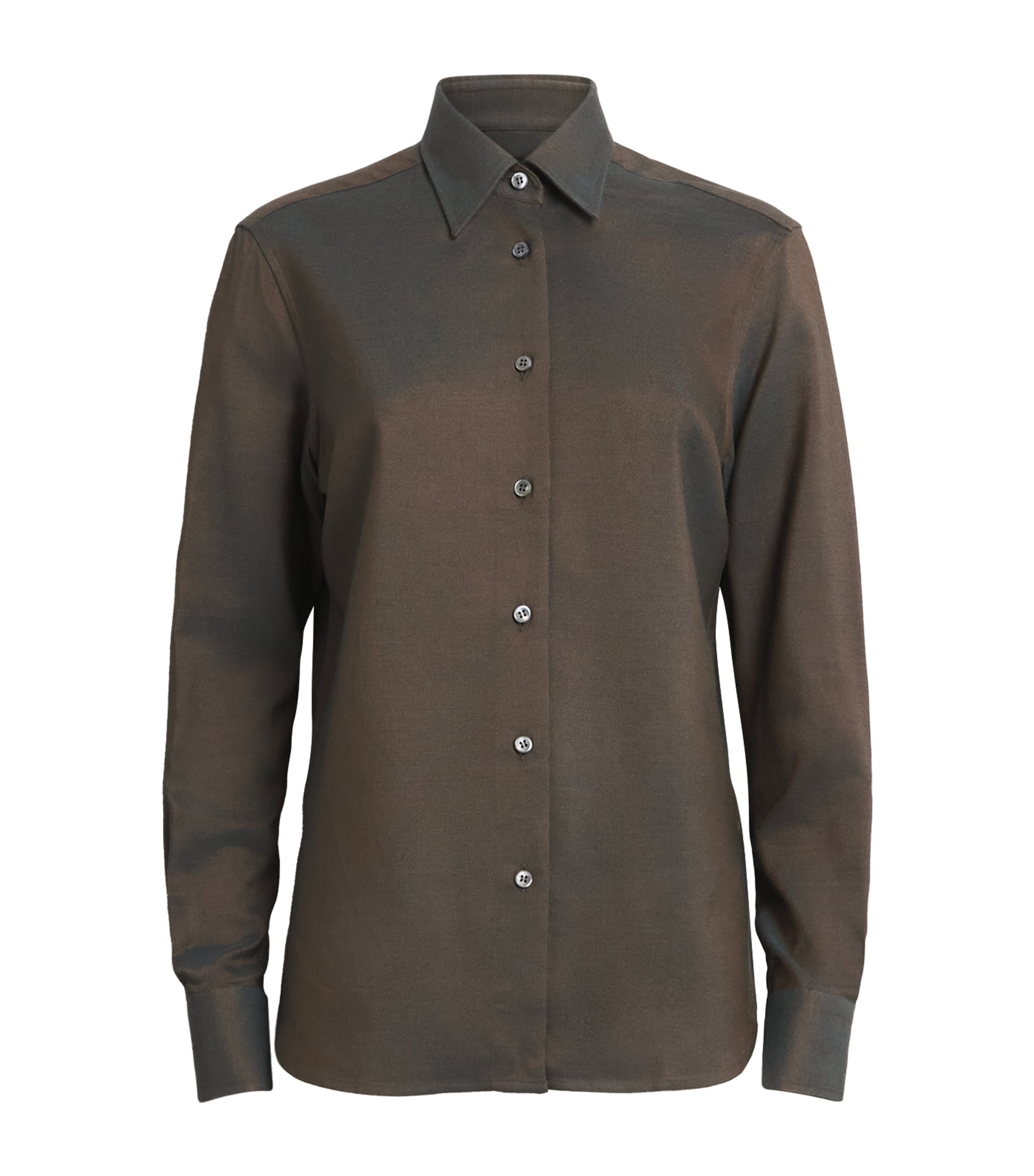 Brioni Womens Silk Button-Up Shirt Image 1