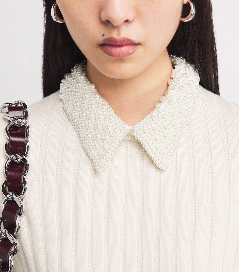 Wool-Blend Pearl-Collar Sweater ECRU Image 6