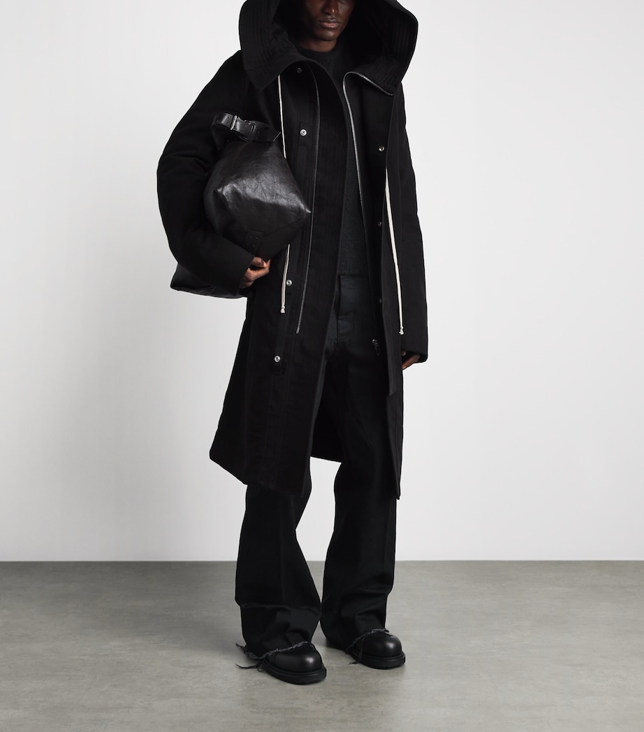 Rick Owens Mens Longline Padded Megaparka Coat Black Image 2