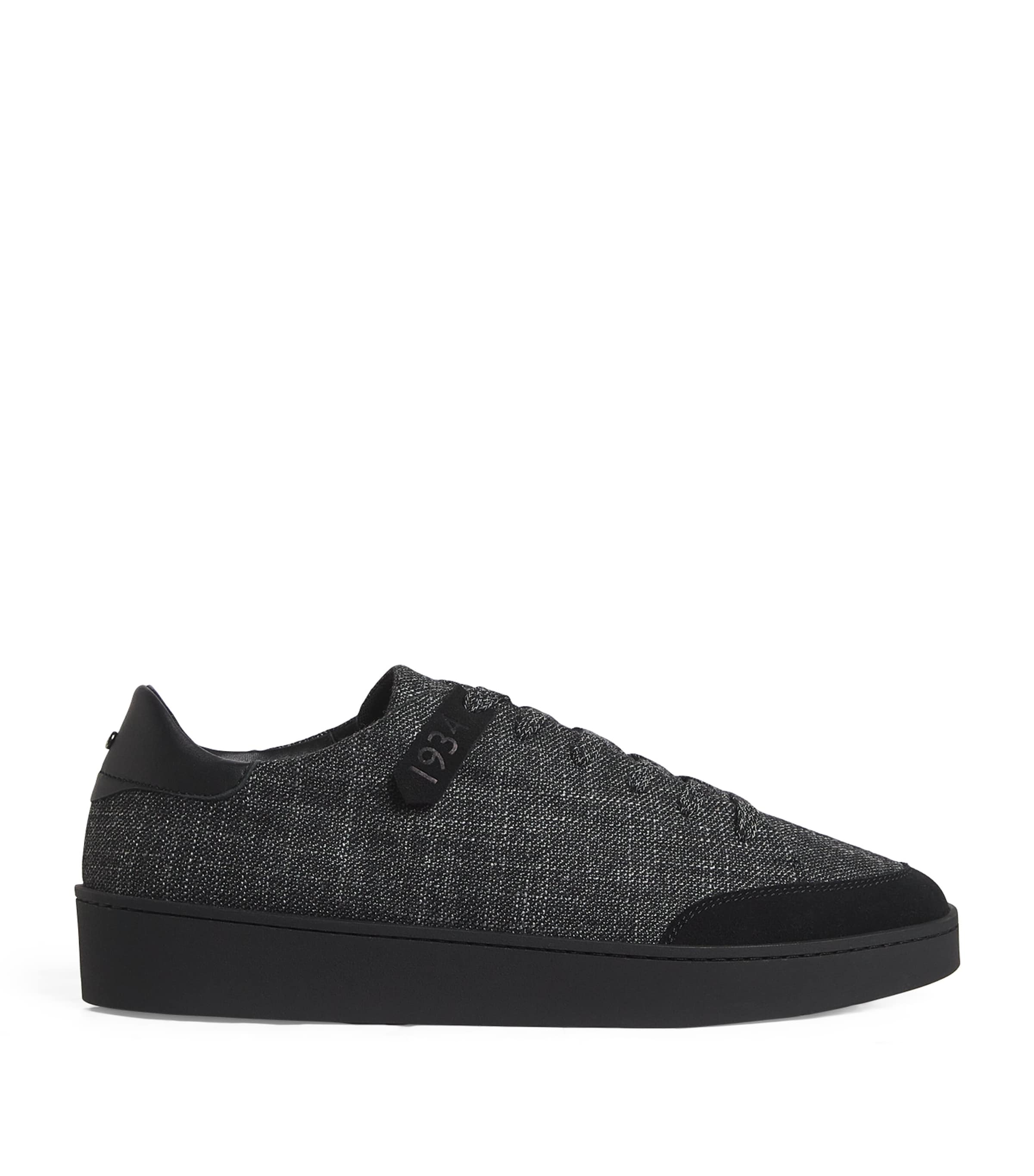 CANALI WOOL-LEATHER LOW-TOP SNEAKERS 