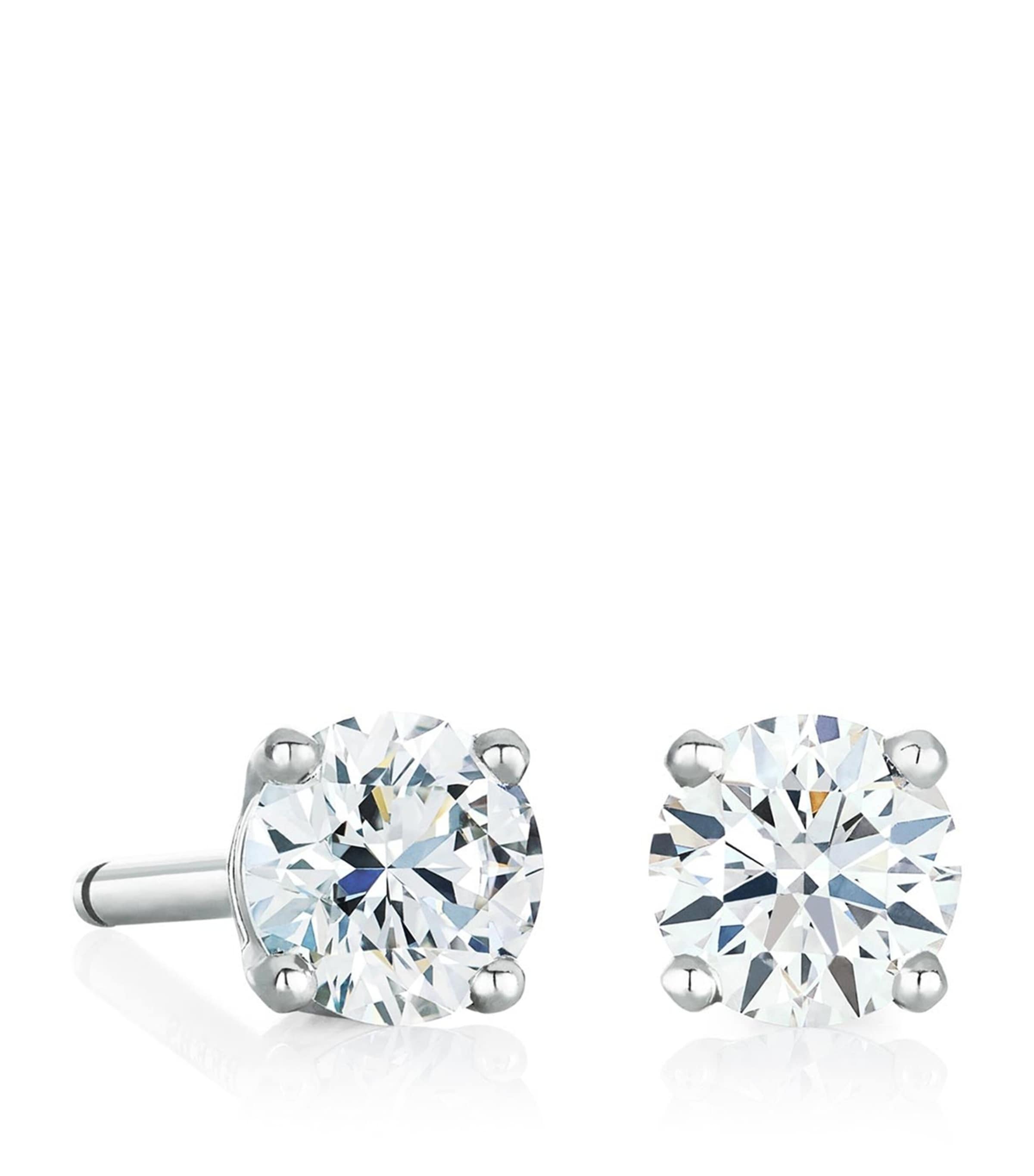 De Beers Platinum And Diamond My First  Classic Stud Earrings In White