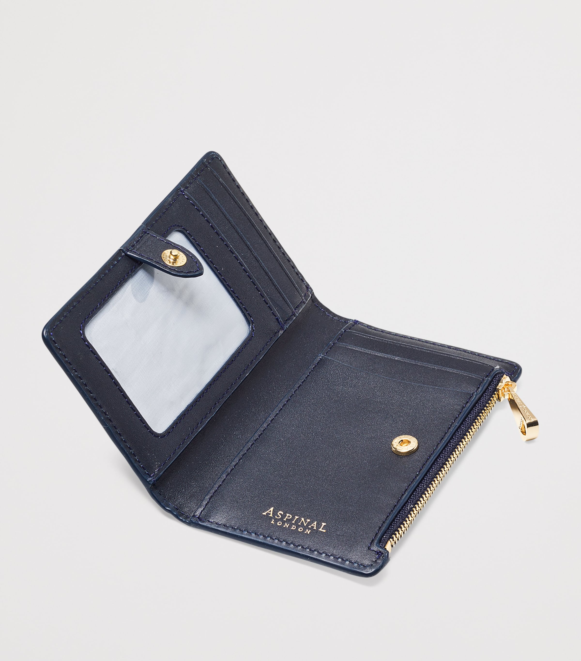Aspinal Of London Small Leather Mayfair Purse Midnightblue Image 3