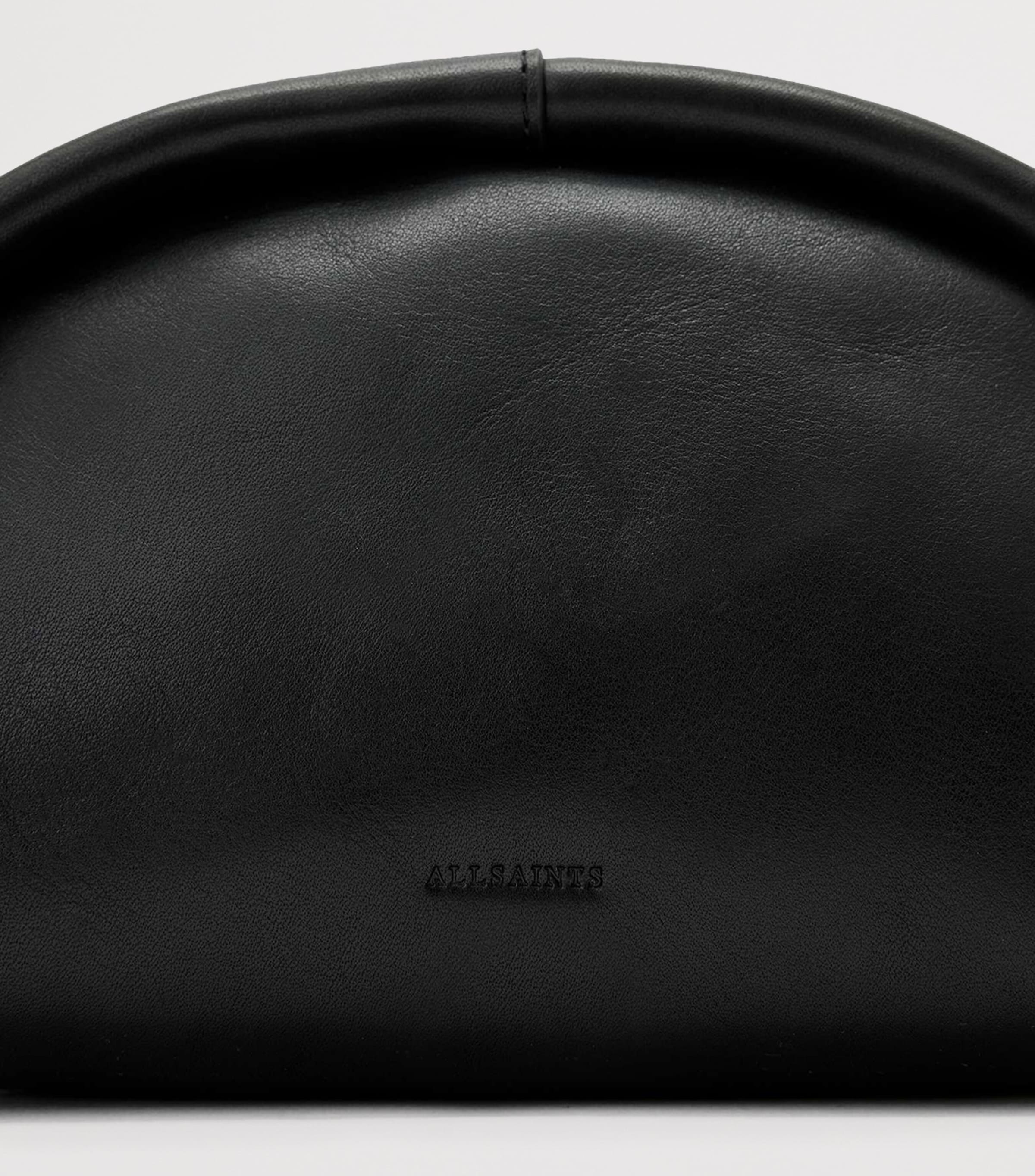 AllSaints Leather Rosalie Arc Cross-Body Bag Black/silver Image 6